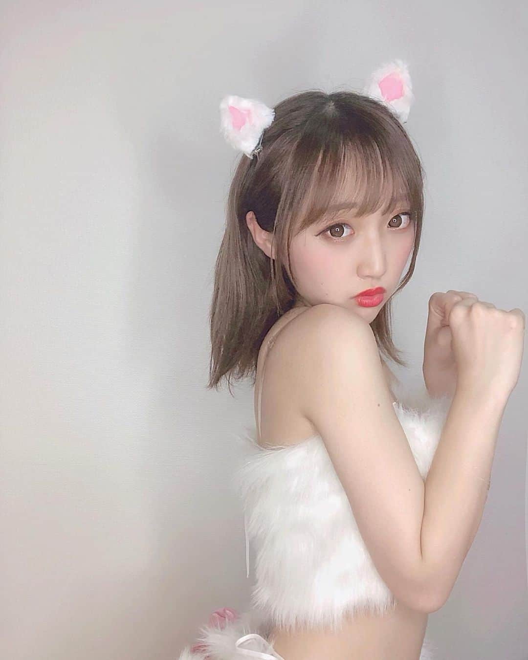 星野麻里愛さんのインスタグラム写真 - (星野麻里愛Instagram)「ねこ🐾  #ねこ #ねこコスプレ #キャット #にゃん #にゃんコスプレ #白猫」9月1日 9時38分 - maria.pink28