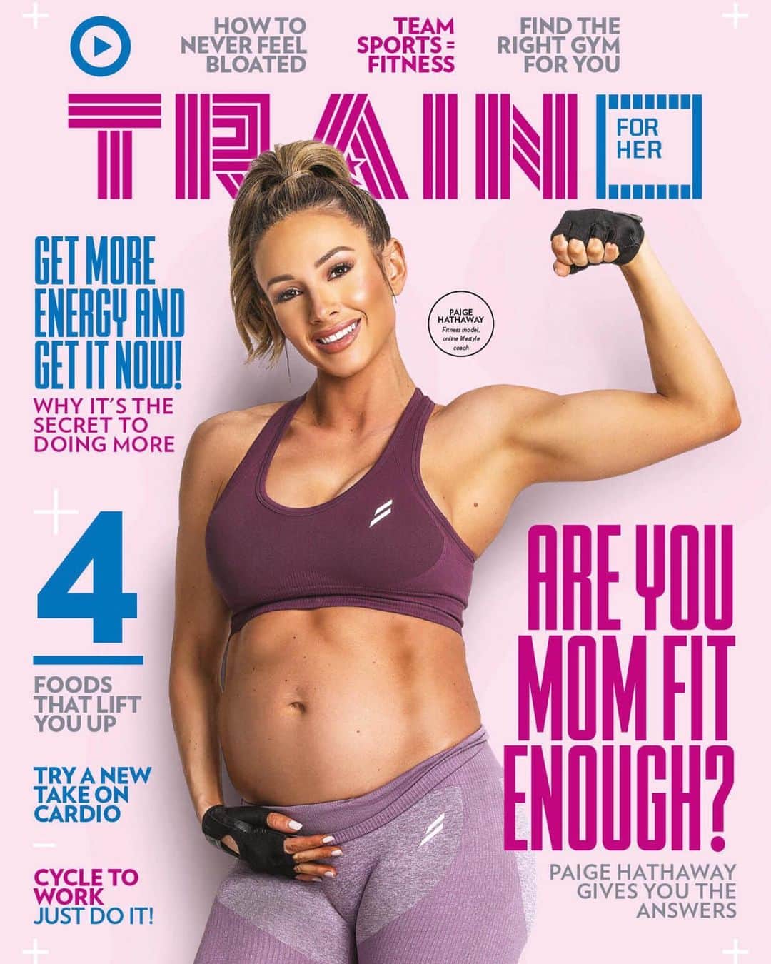 Paige Hathawayさんのインスタグラム写真 - (Paige HathawayInstagram)「EXCITED to be on the cover of @trainforher magazine - 20 WEEKS PREGNANT!!! It’s little baby P’s first cover.... hehe 👶🏼😂🥰 . In this feature its ALL THINGS fitness & pregnancy!!! I even show you a great pregnancy workout and debunk the myth of training while pregnant while talking the benefits during and post birth! ☺️ . .」9月1日 10時09分 - paigehathaway