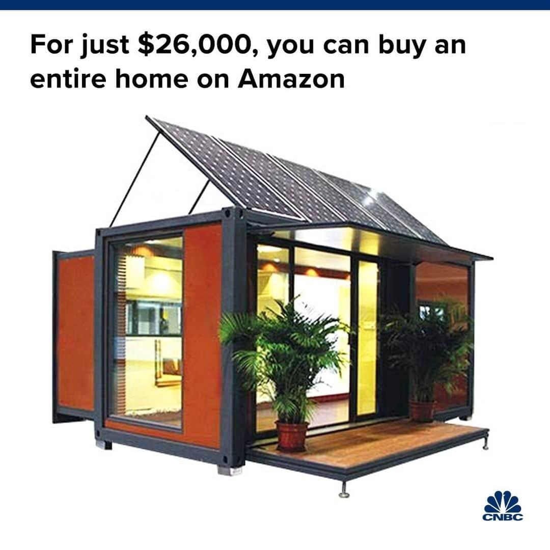 CNBCさんのインスタグラム写真 - (CNBCInstagram)「Looking to downsize?⁠ ⁠ For just shy of $26,000, you can buy a tiny home with a bathroom and kitchen delivered to you by — who else — Amazon.⁠ ⁠ Chinese company WZH Group sells the 20-by-40 foot insulated, expandable container homes for $24,800, plus $1,000 in shipping.⁠ ⁠ All of the tiny houses are built so owners can wire them for electricity, but some also offer the option for solar energy.⁠ ⁠ Think you’d live in one?⁠ ⁠ To take a look inside some of the tiny homes sold on Amazon, visit the link in bio. (With @CNBCMakeIt)」9月1日 11時10分 - cnbc