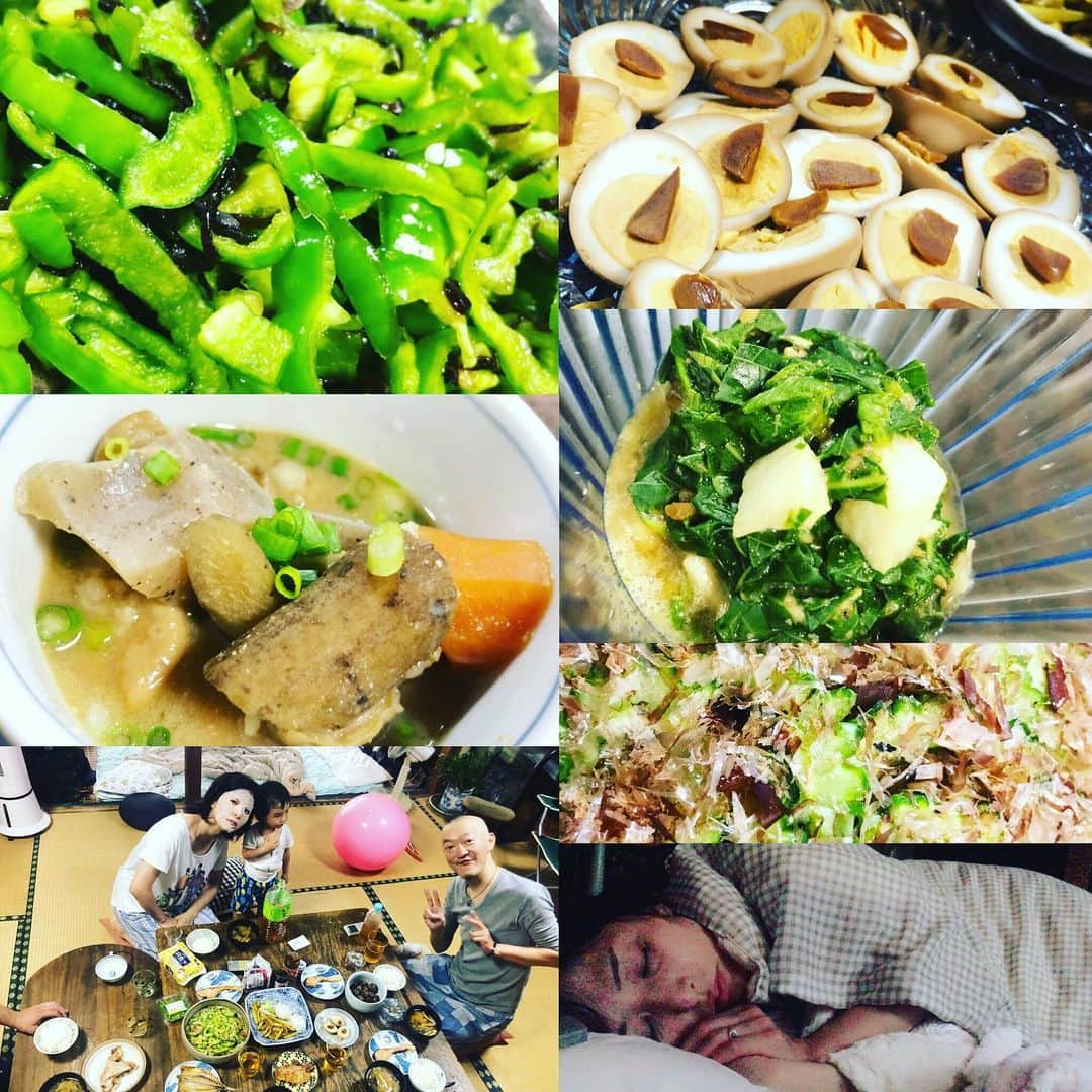 井上侑さんのインスタグラム写真 - (井上侑Instagram)「【 初めましての宮崎で ① 】  8月23日 ミドラン月曜日のパーソナリティを一緒に務めているペテカンの濱田さん、四條さん、そして四條さんの娘さんのよっちゃんと共に宮崎に到着🛬  にちりん🚃に乗って、延岡へ。 この日から4泊5日でお世話になりました、本田さんのご実家へ。 到着すると、本田さんの息子さん空人くんと茜ちゃんが待って居てくれた。 嬉しくて、ぴょー。（ ｉ _ ｉ ）  そして、お母様やヒマワリさんが作ってくださった夕食をいただきました。 「ピーマンって生でこんなに美味しいんだ！！！」初めて知りました。 ニンニク卵も、モロヘイヤのおひたしも、もつ煮も、ゴーヤ（こんなにみずみずしくて爽やかな食べ物でしたの！？）も、最高で。ひゃー。（ ｉ _ ｉ ） ㊙️初めて四條さんの隣で川の字になって眠った夜でもあったわけですが。 寝顔が可愛くて盗撮。ごめんなさい🙏 四條さんには内緒ですよ！！！！！☺️ #まだまだ続くよ #初めましての宮崎で #延岡 #ペテカン #本田家 #お世話になりっぱなし #あぁ皆さんに会いたいよぉ」9月1日 13時32分 - yuinouehappy