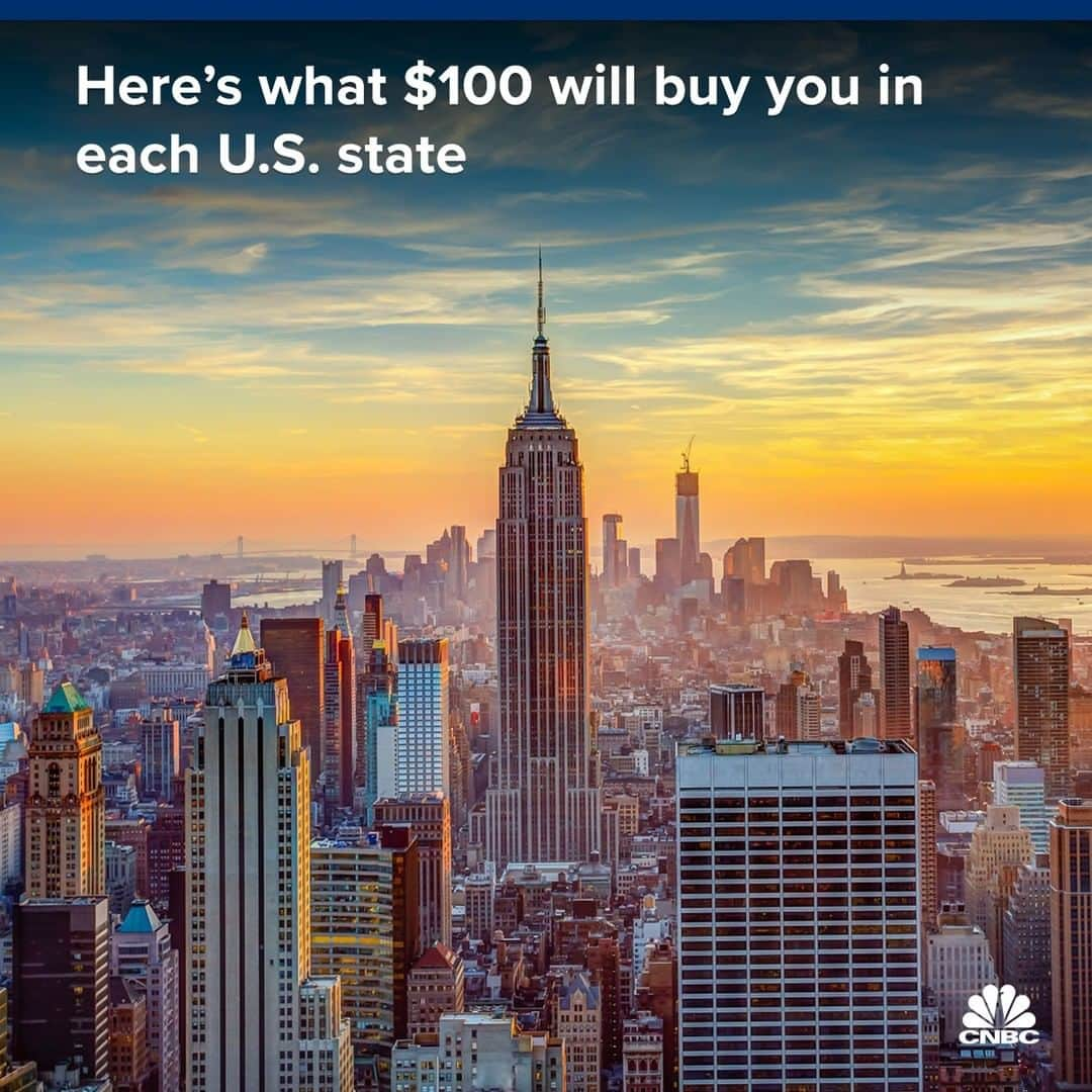 CNBCさんのインスタグラム写真 - (CNBCInstagram)「$100 in New York City is very, very different than $100 in Arkansas. 💵⁠ ⁠ That’s because in some states, you can get way more bang for your buck — by up to even 30% more, depending on where you’re shopping.⁠ ⁠ So if you want your Benjamins to have more weight, maybe move to Mississippi, where $100 will buy the same amount of stuff that would cost $115.34 relative to the national average price level.⁠ ⁠ To see how much $100 is worth in your state, visit the link in bio.」9月2日 1時00分 - cnbc