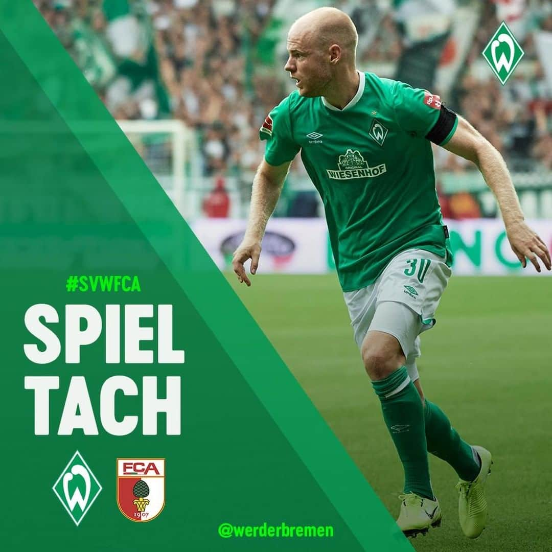 ヴェルダー・ブレーメンさんのインスタグラム写真 - (ヴェルダー・ブレーメンInstagram)「Jetzt aber!💪💚 _______ #werder #bremen #svw #svwfca #bundesliga #heimspiel #osterdeich #ostkurve #nurdersvw」9月1日 16時06分 - werderbremen