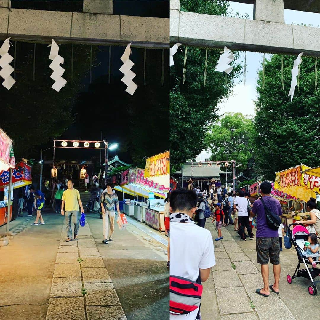 鴨志田由貴のインスタグラム：「昨日の夜帰ってきて東京の家の近くのお祭りでした。今日も出掛ける時にお祭りがやっていたので、お昼ご飯はここで済ませましたが、アジアではこういう地元の人が作るお祭りってありそうだけど、アメリカとかヨーロッパでもあるのかな？」