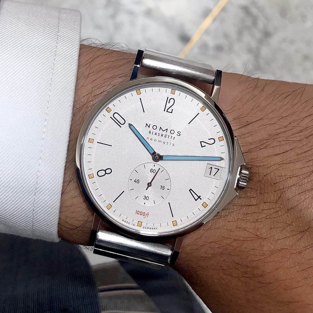 のインスタグラム：「We share the best wristshots every week—and this time it was easy: Thanks, @wempe_us!  #nomos #nomostangente #watch #watches #watchesofinstagram #watchfam #watchuseek #watchlove #watchmania #watchlover #clock #horology #timepiece #timepieces #neomatik #automaticwatch #womw #watchoftheday」