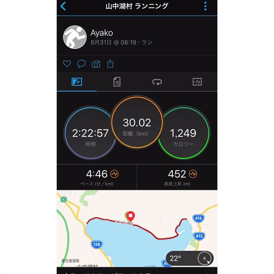 西谷綾子さんのインスタグラム写真 - (西谷綾子Instagram)「✴︎ #綾子run #サブスリーへの挑戦  2週連続 日帰り涼しい場所へ🚗 30km走🐾🏃‍♀️ ・ 24(土)蓼科牧場クロカンコース 標高1530m 平均5:05/km ・ 31(土)山中湖ロード 標高900m 平均4:46/km ・ 早起きして仲間の🚗で🤗 (誘ってくれた仲間に感謝♡) ペースは各自！ ・ BaSRC なおたくんの動きづくりでやったことを意識して淡々と集中して走れた✌️️(これからは無意識に出来ているようになりたい✨)走りながらフォームがちゃんと改善されたのか⁈気になっていた足の痛みが翌日なかった😳‼︎ ・ 「エキストラオキシアップ」は、 運動中の酸素をサポート💪 呼吸が楽に〜🌟 貧血の方にもオススメ😊 ・ スクイズボトルにはクエン酸&BCAAを入れてたよ😋 筋肉の疲労回復にはBCAA♪ ・ #上手にサプリメントも活用 #パワープロダクション #グリコ #ニューバランス #ファイテン」9月1日 22時07分 - ayako.nishitani