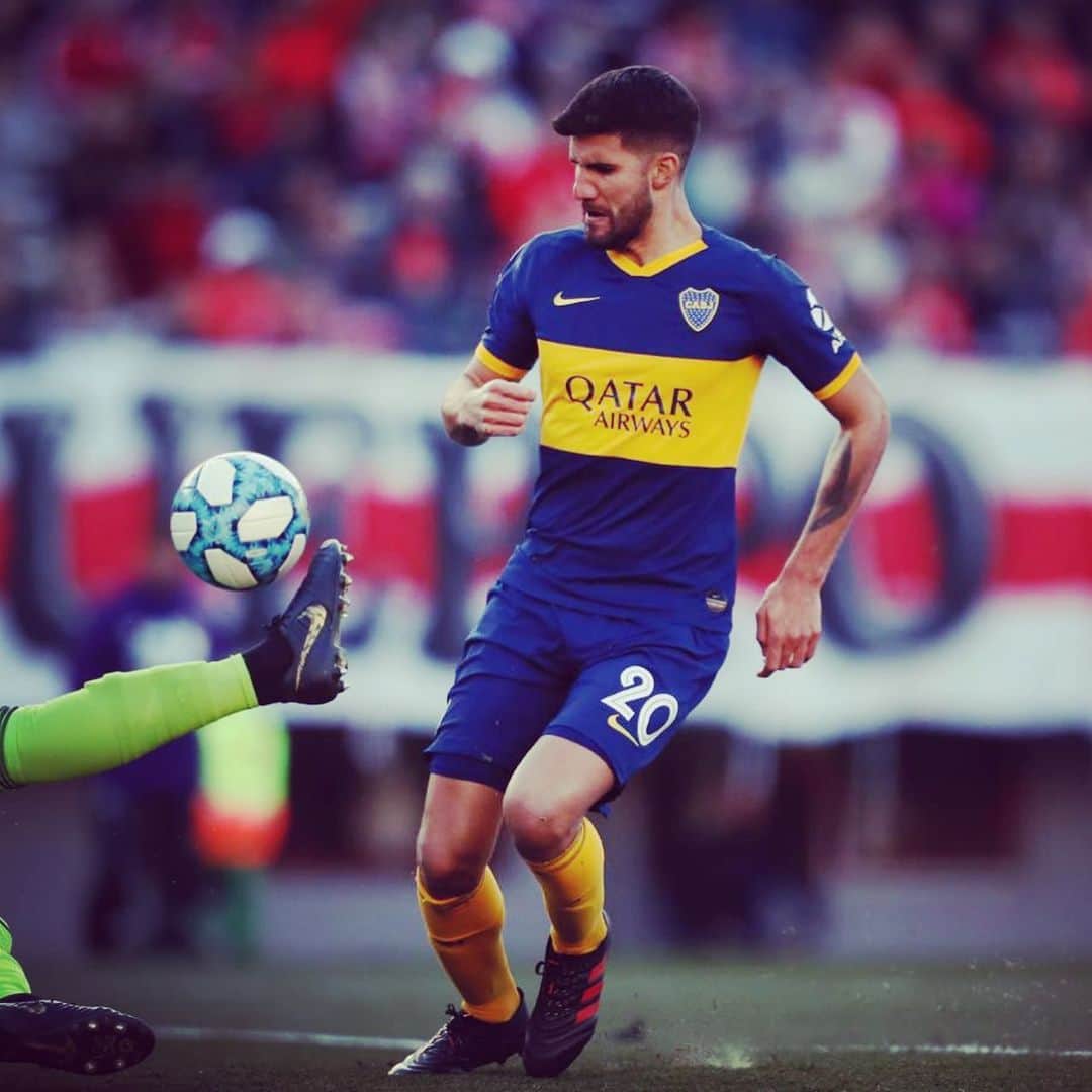 のインスタグラム：「Contento por disputar mi primer Clásico. VAMOS BOCA 💙💛」