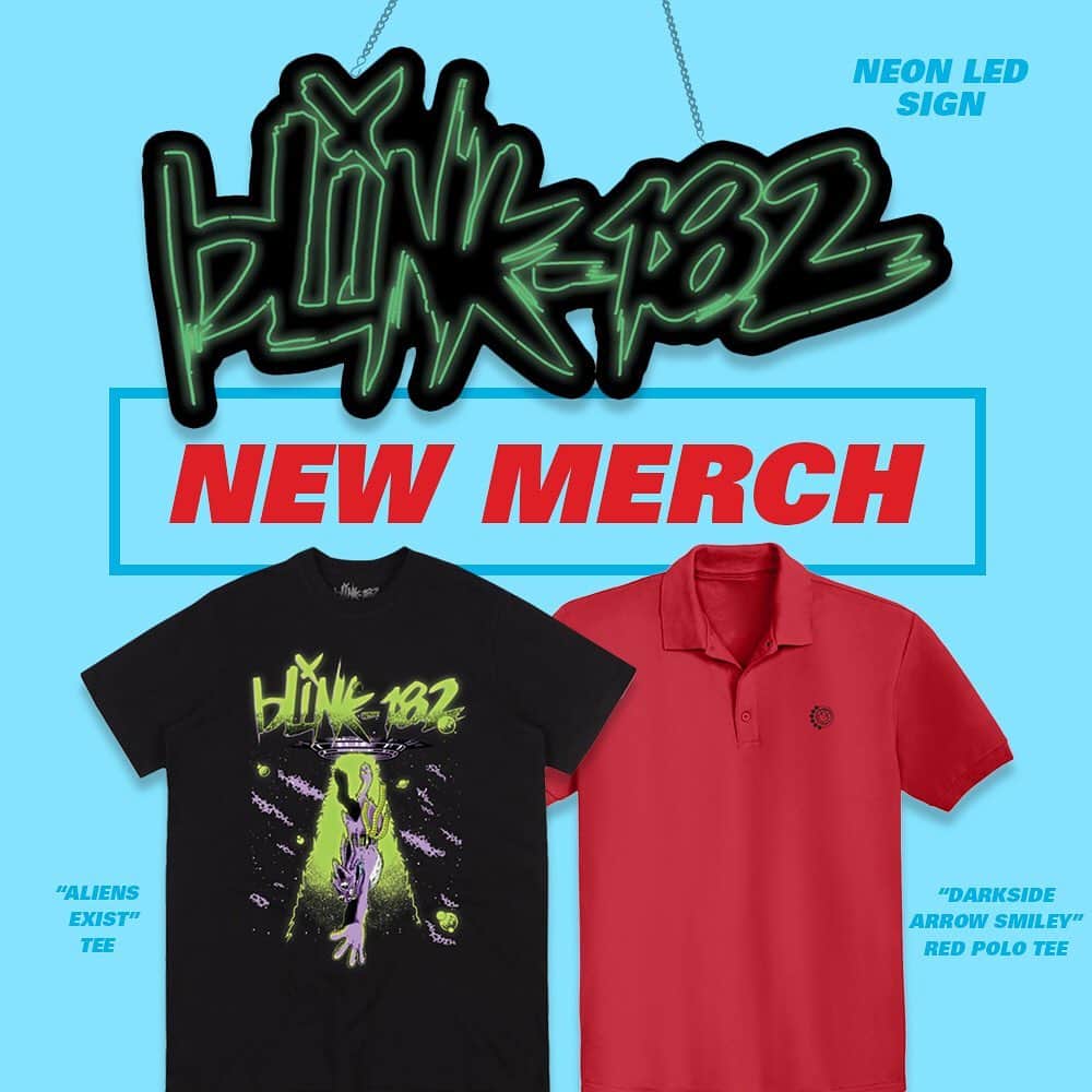 blink-182さんのインスタグラム写真 - (blink-182Instagram)「New limited edition neon sign, RED “Darkside” polo and much more up in the shop!  PLUS 20% off for the next 36 hours. Link in bio」9月2日 1時30分 - blink182