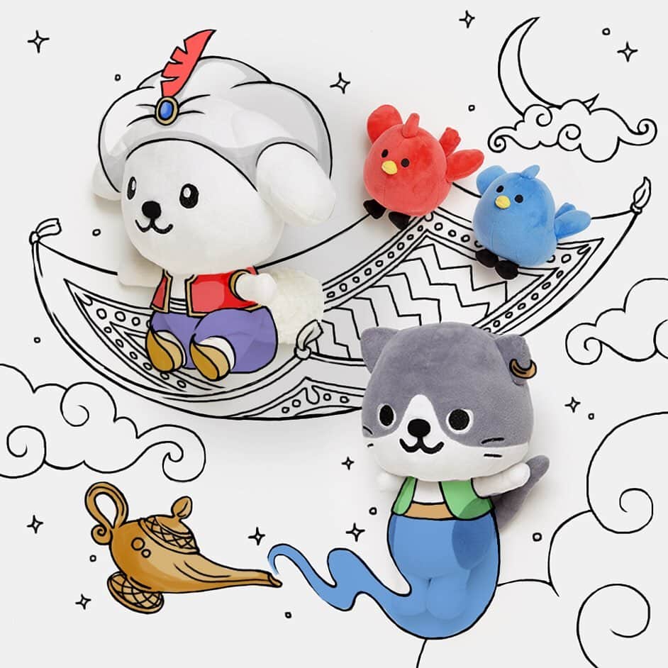 のインスタグラム：「アラビアン・ナイトの世界に遊びにきたよ♪ 魔法の絨毯で、夜のお散歩すーいすい！  #シミーがランプの精になったよ #願い事は3つまで #みんなとずっと一緒に遊べますように #おいしいものがたくさん食べられますように #えーと #2つで満足」
