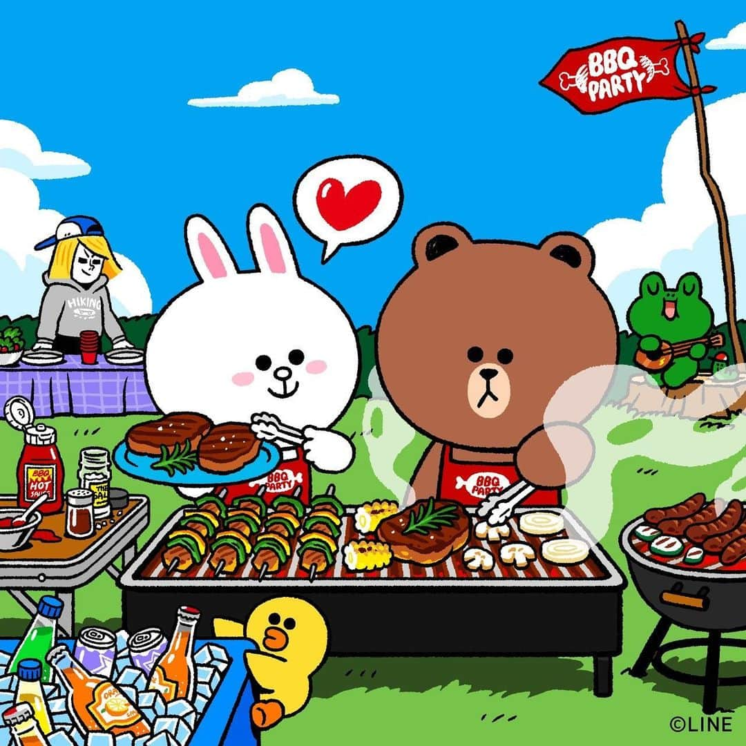 LINE FRIENDSさんのインスタグラム写真 - (LINE FRIENDSInstagram)「🍖Grillin’ & Chillin’ 🥓🔥 #BarbecueParty #BBQ #Backyard #Grill #JAMES #CONY #BROWN #SALLY #LEONARD #EDWARD #LINEFRIENDS」9月2日 15時15分 - linefriends