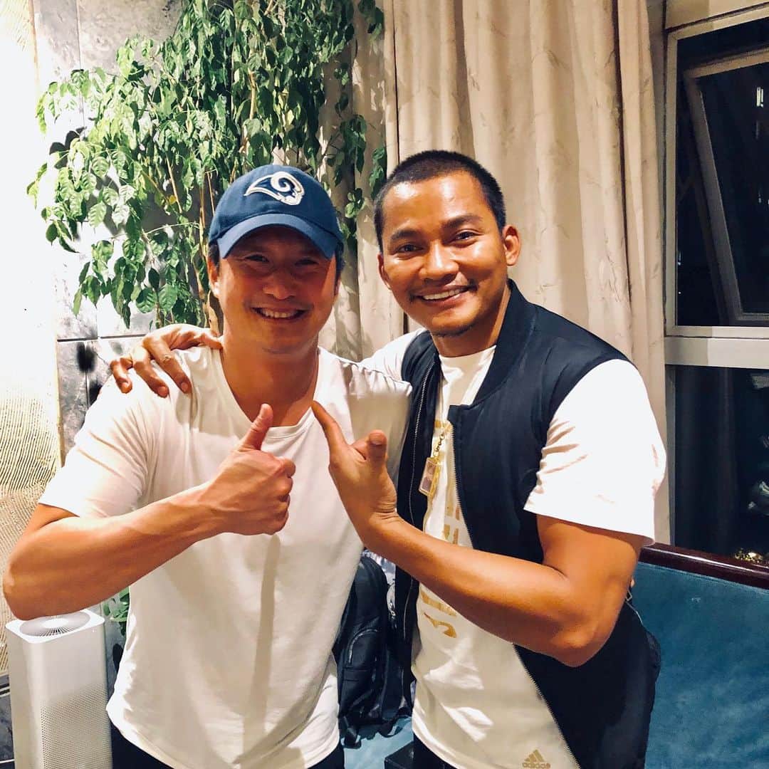 トニー・ジャーのインスタグラム：「Long time no see with my friend (Wu Jing )」
