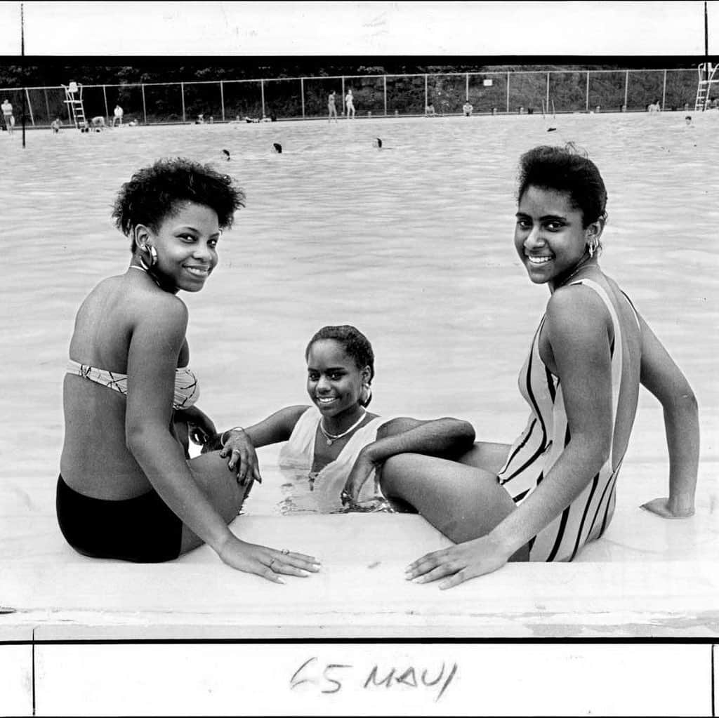 New York Times Fashionさんのインスタグラム写真 - (New York Times FashionInstagram)「If you are going swimming today, we dug in the New York Times photography archives to find images of swimsuits from 1930s onward for inspiration.👙Here, in 1987, (from left) Vanessa Caine, 18, Nicole Poteat, 17, and Dettaree Carney, 16, were at the Saxon Woods Swimming Pool in 1987. Ms. Poteat, a recent graduate of the New Rochelle Ursuline School, said of her bathing suit: “If the sisters who teach at the school saw it they’d probably go crazy.” 🏖 Follow @nytarchives for more archival images. Photograph by Suzanne DeChillo/The New York Times」9月2日 20時57分 - nytstyle
