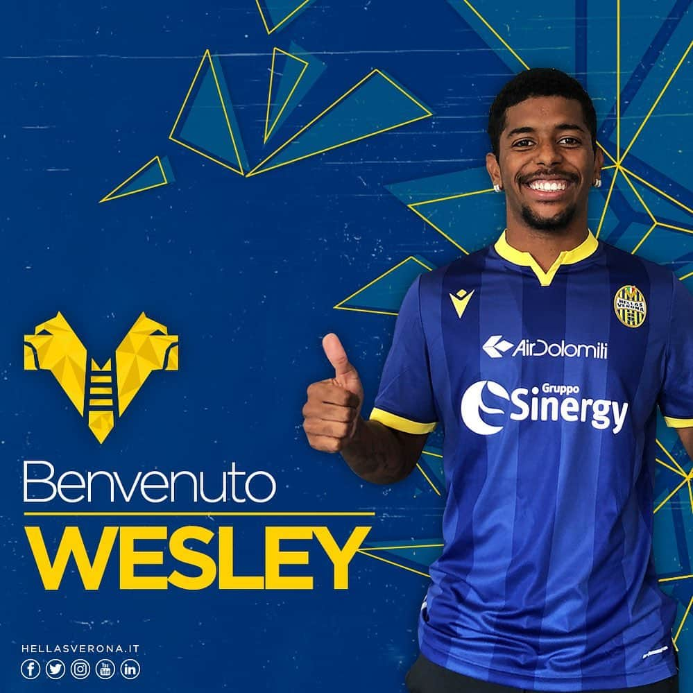 エラス・ヴェローナFCさんのインスタグラム写真 - (エラス・ヴェローナFCInstagram)「UFFICIALE ✍️✅ @wesleyy.00 è un nuovo difensore del Verona 🇧🇷🇮🇹 Benvenuto! #HVFC」9月2日 21時58分 - hellasveronafc