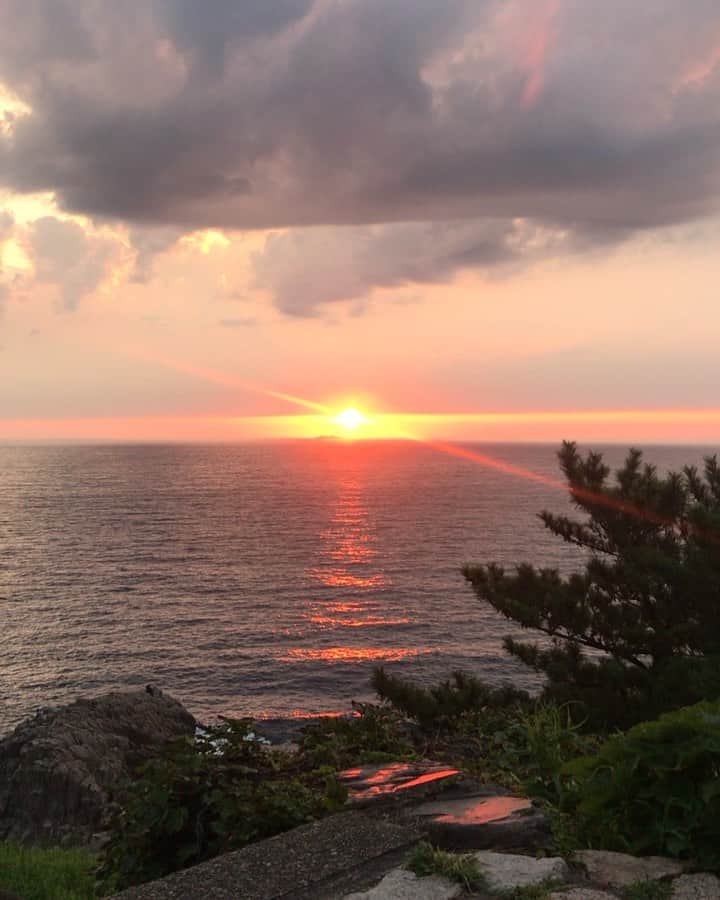 芥川舞子のインスタグラム：「福井ヨガイベント番外編。 ・ 前日入りして一人旅をたっぷり満喫できました。 訪ねた場所は #東尋坊 。 ・ 世界三大奇勝と言われる大変珍しい絶壁で、日本海の涼やかな海が打ちつけてくる様子は圧巻です。 ・ 私は千葉生まれで海といえば太平洋ですから、日本海に訪ねたからには日没を望みたいと思い、ゆっくりと待つことにしました。 ・ 結果的に、このような美しい日没を望むことができて本当に良かったなと思います。 ・ そんなつもりは一切なかったのに、いろんな感情が内から湧いてきて、蓋していたものをふと言葉にしてみたくなったりと、思いがけず、自分の中を整理する機会ともなりました。 ・ 感情と向き合うことは時に耐え難いです。なぜなら、色んな気持ちに気づいても、今すぐその気持ちまたはその気持ちの原因となる状況を変えることができないのが、ほとんどですから。 ・ ならば一層のこと、気づかないほうが良いとさえ思うこともあります。 ですが、たとえ今すぐ変わらなかったとしても、自分への理解が深まったことで物事の別の側面が見えたりして、それ自体が変化だったりします。 そして何より、自分が自分の理解者であれることはとても深く癒されます。 ・ このように、大自然に身を置くことは容赦なく、自分の中の不自然さが際立つことであり、同時に自然な状態への修復が行われることなのだなと痛感しました。 ・ となると、やはり自然豊かな場所に住むことで、問題だと感じるさまざまなことが解消・解決するのだろうと思いました。 ・ しかし、先にも書いたように今すぐ状況を変えることができないのが現実です。 ・ 私も様々な事情があり、すぐに自然豊かな場所に引っ越すことはしません。 ・ そして、もうこれほど都会が発展してきてしまった状況で、環境全体を自然に戻すことはとてつもない労力と時間がかかるでしょう。 ・ そんな中でも今すぐできることって何でしょう？ それが、ハタヨガの練習なのだと思っています。 ・ ハタヨガは、'呼吸しやすい''を全ての判断基準に置き、身体を動かします。 そうすることで、生きるために最も必要なこと(呼吸)を優先する具体的な実践をしていることとなります。 ・ 生きるために必要なこと以外しないことが、生き物として自然な状態だとヨガは教えてくれます。 ・ だから呼吸のためだけに行なうハタヨガは、自然とは何かを経験させてくれるのです。 ・ 住む場所を変えなくても、 自然豊かな場所へ旅行に行けなくても、 サーフィンやスノボなど自然の中での活動ができなくても、 散歩できなくても。  都会の喧騒にまみれてても、 やりたくない仕事をやらなくてはいけなくても、 一緒に居たくない人と過ごさなくてはいけなくても、 不自然な食事をせざるを得なくても、 誰かにイライラしてても。 ・ そんな状況でも、大自然に触れることはできます。 ヨガの練習の中での自分の呼吸を通して。 ・ ・ これらも日々ヨガをしていたから気づけたことですね。 だからこれからも、ハタヨガの練習を毎日します。 ・ たとえ大自然の中に身を置くことがあっても、それをヨガの代わりとせず。 ハタヨガの実践を毎日します。」