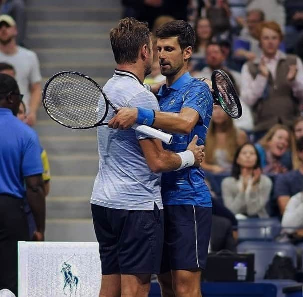 スタニスラス・ワウリンカさんのインスタグラム写真 - (スタニスラス・ワウリンカInstagram)「Always a pleasure to play with you champ @djokernole especially on such a big stage! Never easy to leave court like that, I wish you a speedy recovery!  Positives to take from the match are that i felt very strong and am ready for the quarters, see you guys there! 🤗💥🎾🔥😏⚡️ #HugItOut  #QuarterFinals #Champ #StanTheMan #Respect #UsOpen #NYC」9月2日 23時50分 - stanwawrinka85