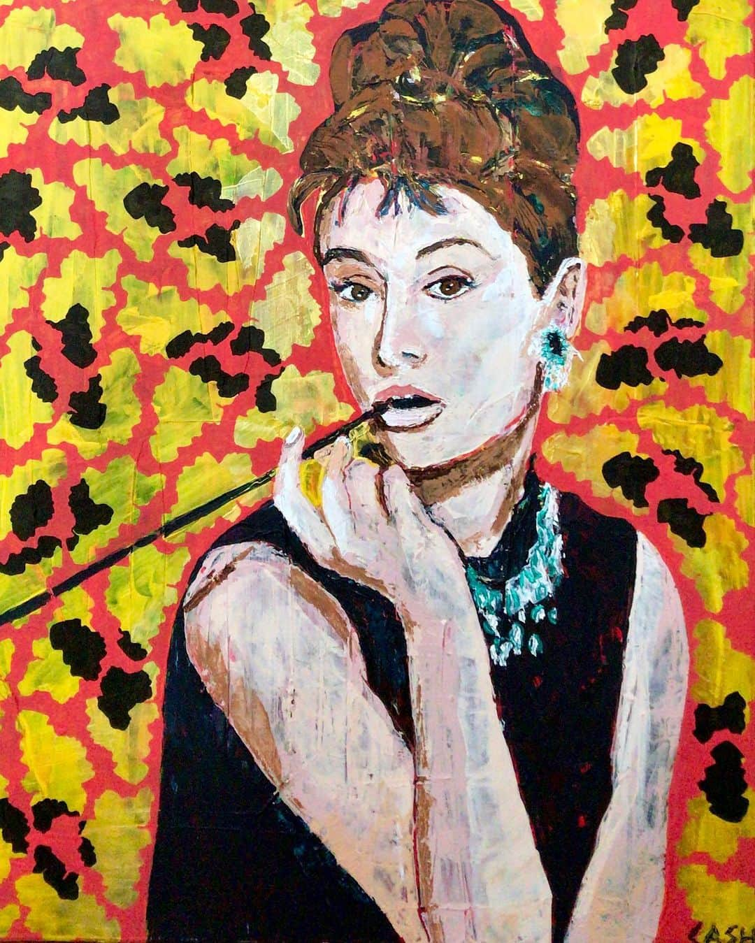 CASH（Carl Anders Sven Hultin）のインスタグラム：「Audrey Hepburn (she was born in Brussels) ✍🏽🎨🇧🇪 #audreyhepburn #portrait #painting #art #artbycash #breakfastattiffanys #hepburn」