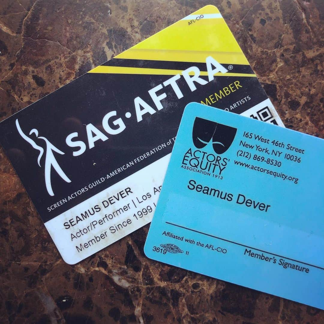 シーマス・デヴァーさんのインスタグラム写真 - (シーマス・デヴァーInstagram)「Grandpa worked many years at Ford’s and fought hard, sometimes with a fist, to establish the right to Unionize. One of my unions was founded in Edwin Booth’s home a hundred years ago. So, here are my union cards (which no one has ever asked to see) Happy Labor Day, everyone. #UnionYes」9月3日 2時37分 - seamuspatrickdever