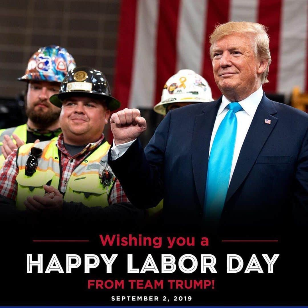 ドナルド・トランプさんのインスタグラム写真 - (ドナルド・トランプInstagram)「#Repost @teamtrump ・・・ ‪Today, we recognize the hard working Americans who are part of the GREATEST labor force in the world.‬ Happy #LaborDay from Team Trump!」9月3日 2時40分 - realdonaldtrump