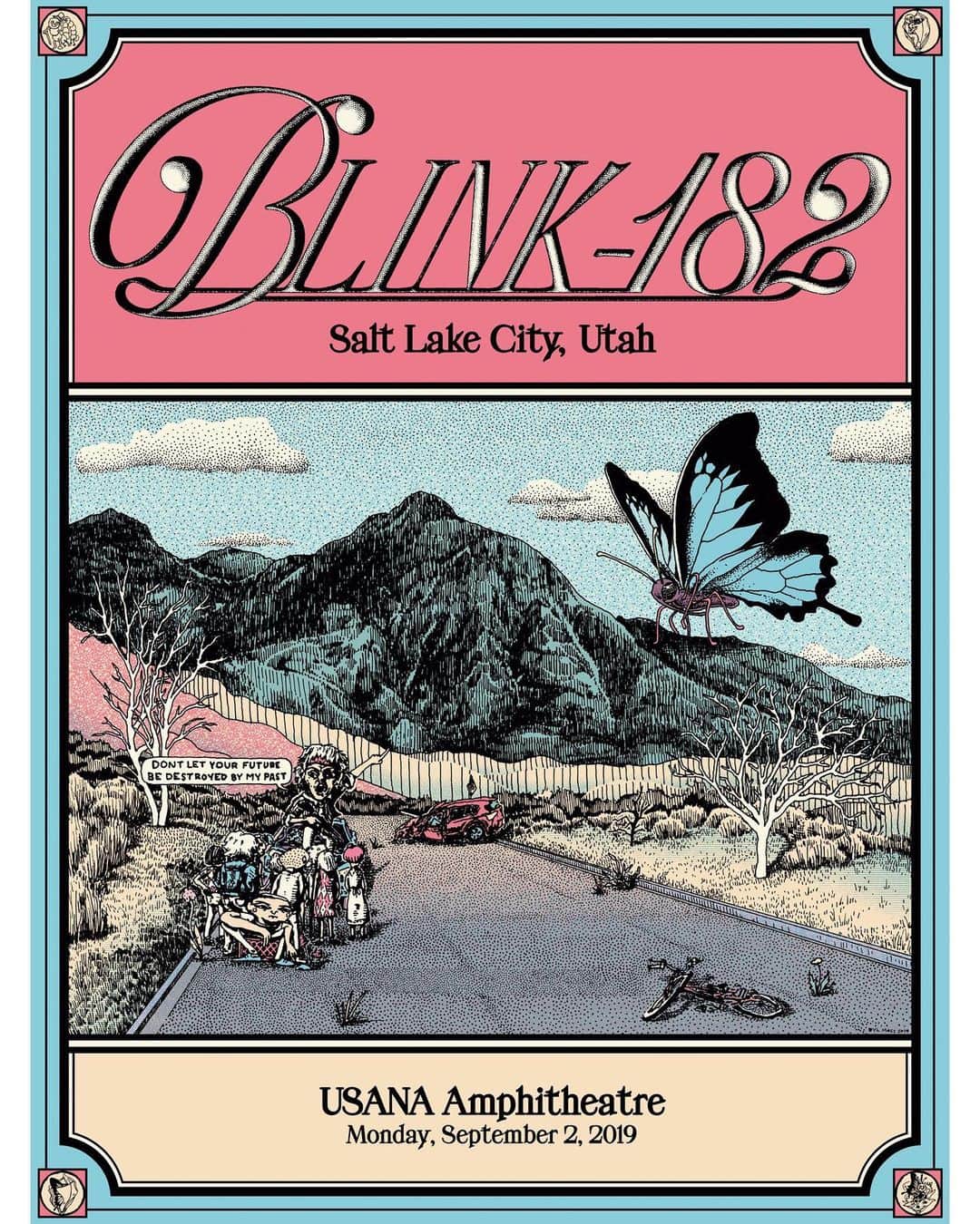 blink-182さんのインスタグラム写真 - (blink-182Instagram)「Salt Lake City tonight! Show poster by @dyl.moss available at the blink merch booth.」9月3日 5時59分 - blink182