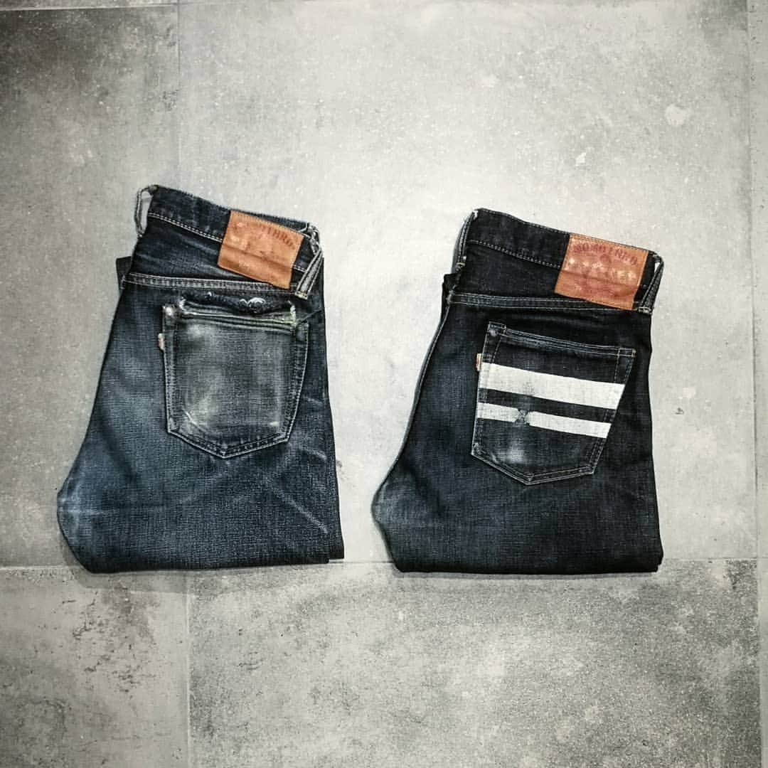 momotarojeansのインスタグラム：「GTB 1year, 3times soak. Plain 3years , 5times soak.  this jeans find at @thegenejeans  #macau  #kojima #kurashiki #okayama #jeans #denim #denimday #denimporn #denimhead #selvedge #selvage #selvedgedenim #selvedgeforum #denimevolution #selvedgemurah #unionspecial #goingtobattle #madeinjapan #japanesedenim #fading #naturalfading #madebyhand #madeinjapan #jeanslife #vintagejeans #fade #selvedge #mensweardaily」