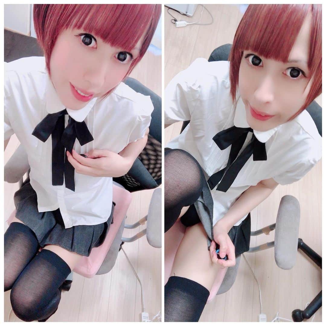 荒金さとみのインスタグラム：「制服で出勤なの(˃̵ᴗ˂̵๑) 10年前のさとみんだったら想像できないけど、今はファッションとして理解があるのかも♡だから、どんどん着こなさなきゃもったいない♡ #女装子 #男の娘 #ニューハーフ #オウチグラビア #AV女優 #sexyshemales #レディーボーイ #ladyboy #shemales #transsexual」