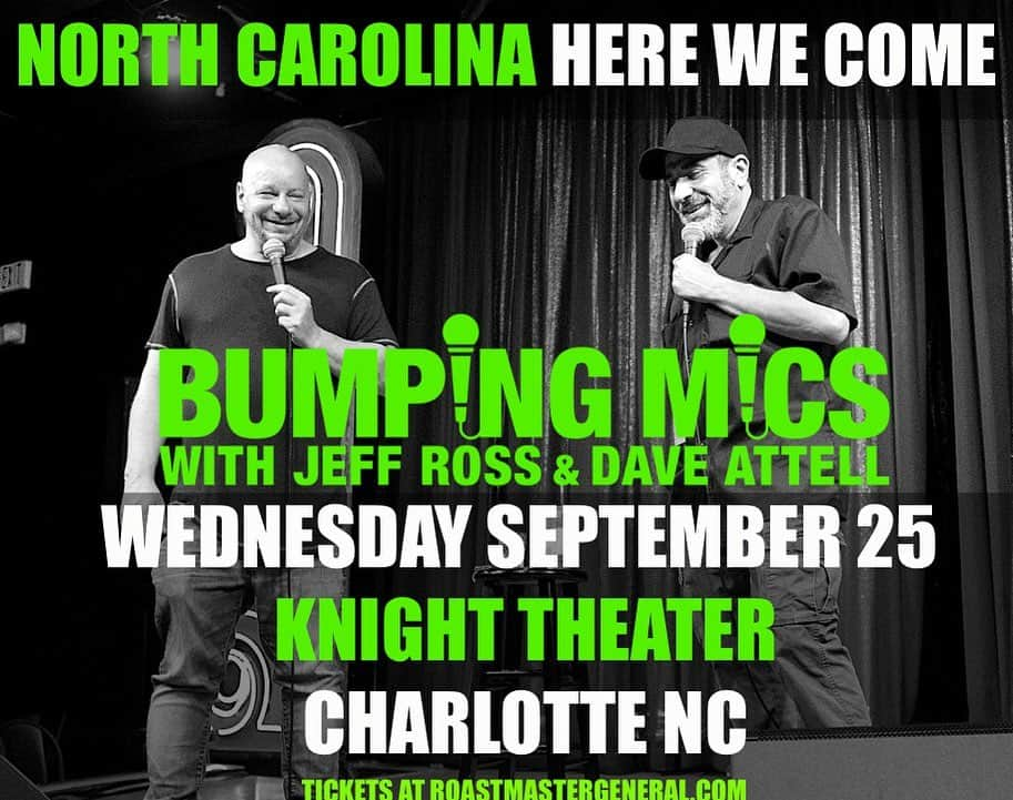 ジェフリー・ロスさんのインスタグラム写真 - (ジェフリー・ロスInstagram)「Our #BumpingMics shows are so much fun. Even in North Carolina.  Where else should we come ?」9月4日 8時08分 - therealjeffreyross