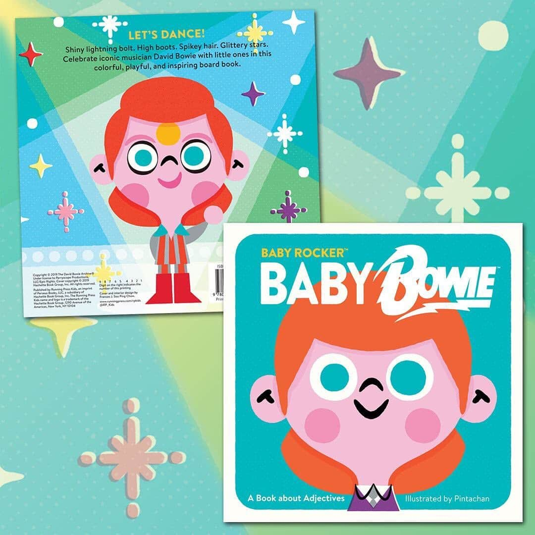 デヴィッド・ボウイさんのインスタグラム写真 - (デヴィッド・ボウイInstagram)「BABY BOWIE BOOK OUT NOW “Let the children use it...” A book about adjectives illustrated by Pintachan.  Shiny lightning bolt. High boots. Spikey hair. Glittery stars. Celebrate iconic musician David Bowie with little ones in this colorful, playful, and inspiring board book: https://smarturl.it/BabyBowieBookDBstore (Temp link on main page)  Visit the news section of DavidBowie.com for the press release.  #BabyBowie」9月4日 2時10分 - davidbowie