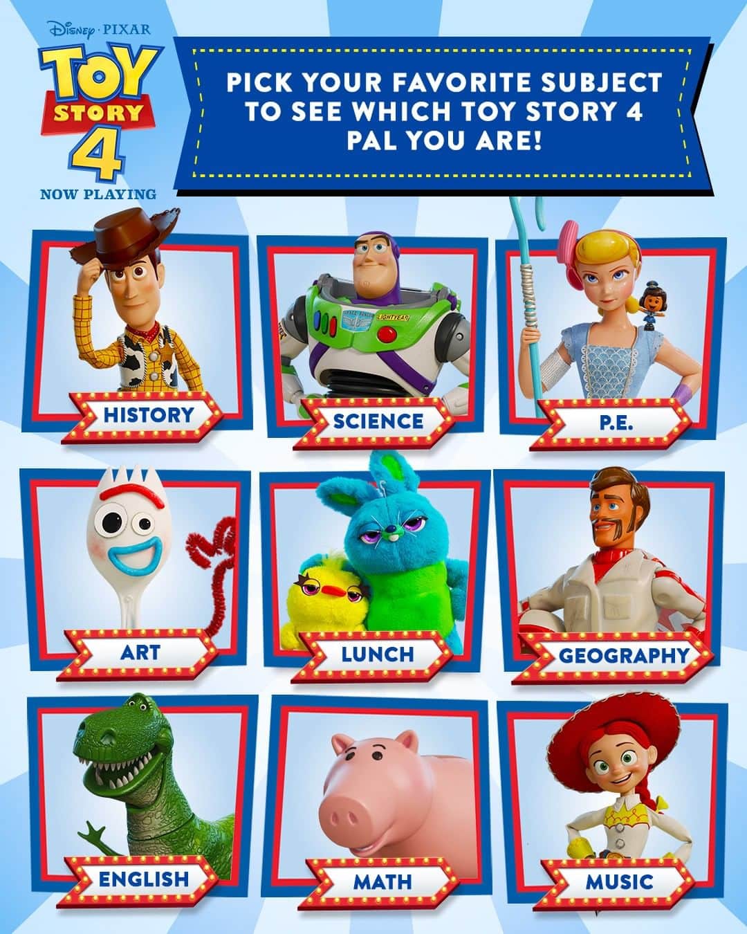 Disneyさんのインスタグラム写真 - (DisneyInstagram)「Time for a new lesson: Which #ToyStory4 toy are you? Tag your classmates and round up the gang!」9月4日 2時30分 - disney
