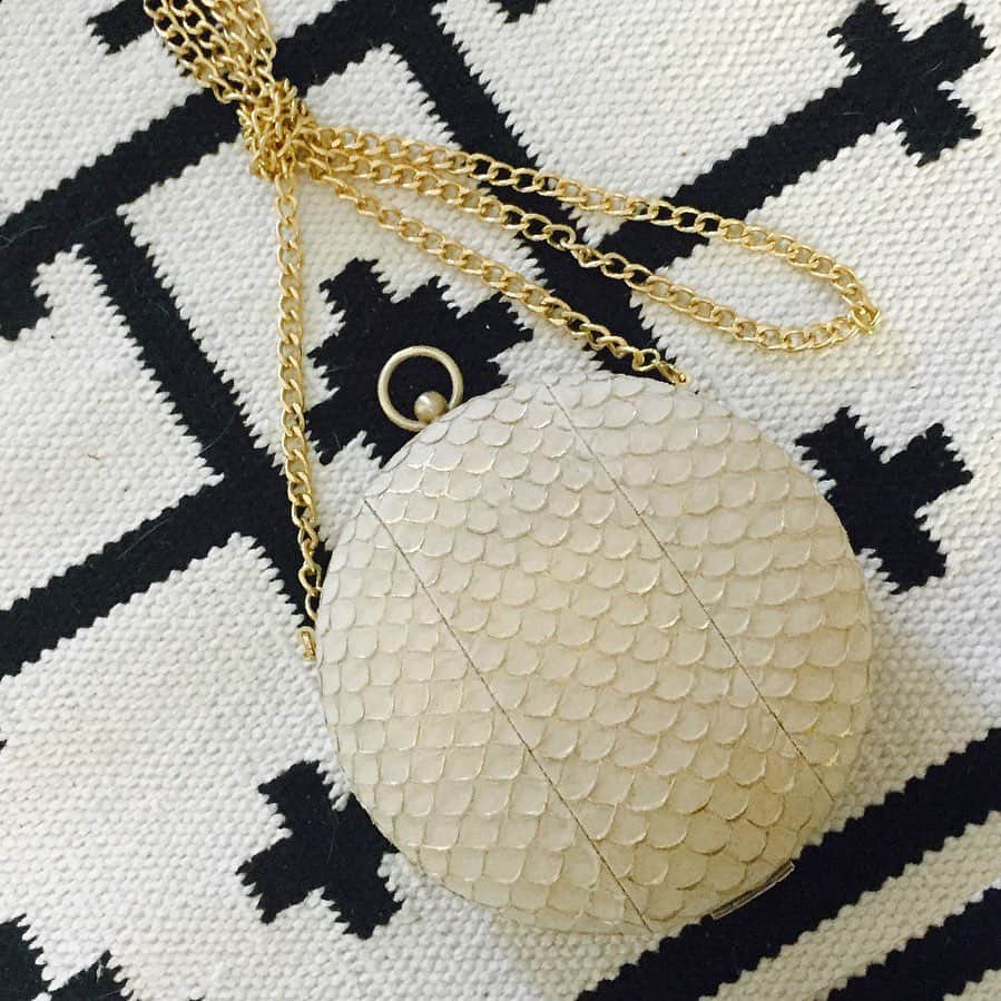 のインスタグラム：「What’s in your bag?  #ingechristopher #minaudiere #neutral」