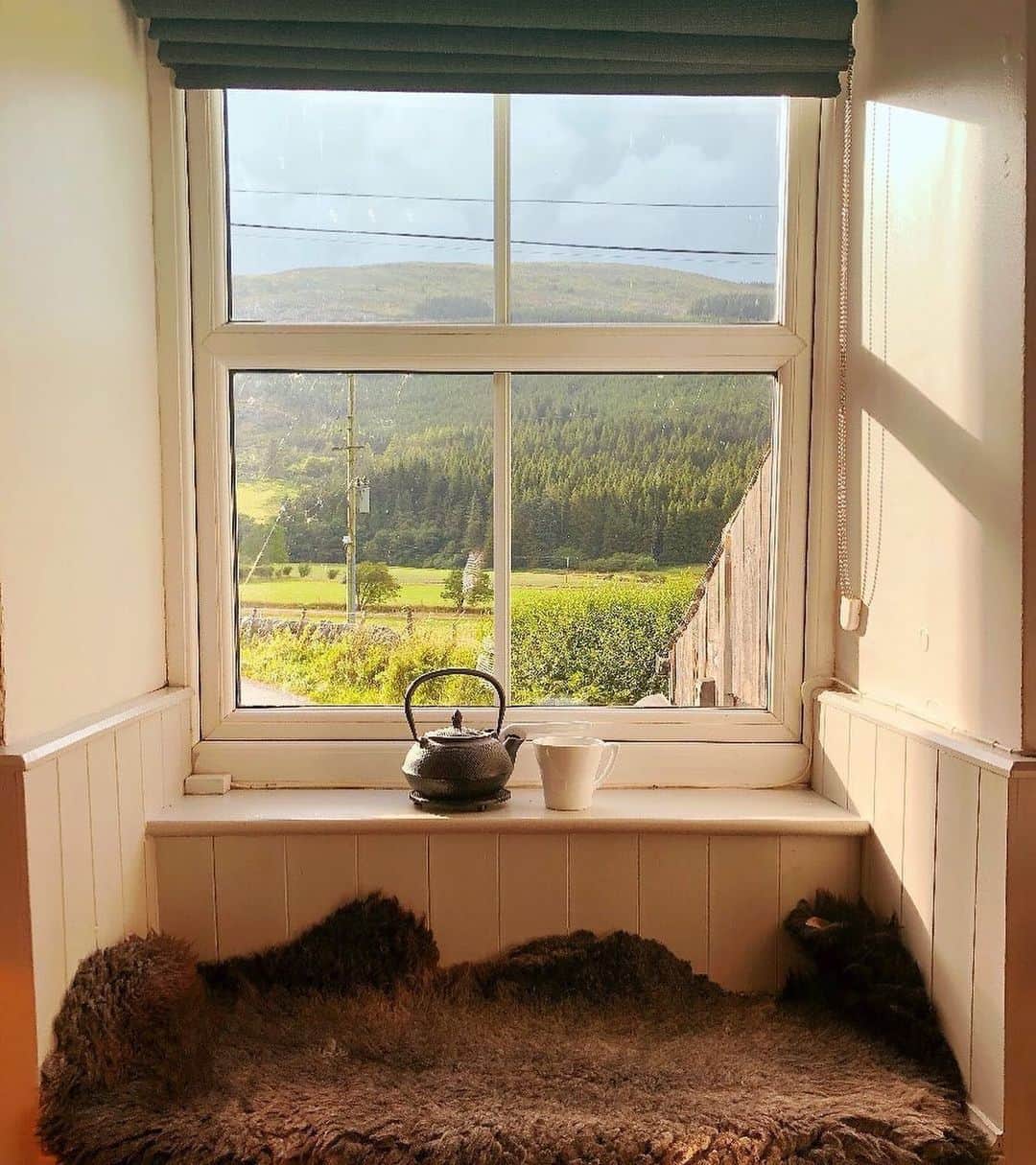 Airbnbさんのインスタグラム写真 - (AirbnbInstagram)「Superhost James’s cozy cottage puts all of Snowdonia’s hidden villages, mountain railways, and limestone castles within reach. In other words, your conspicuous absence from this window nook should be addressed at your earliest convenience.  Photo: @riokaeleigh」9月4日 6時24分 - airbnb