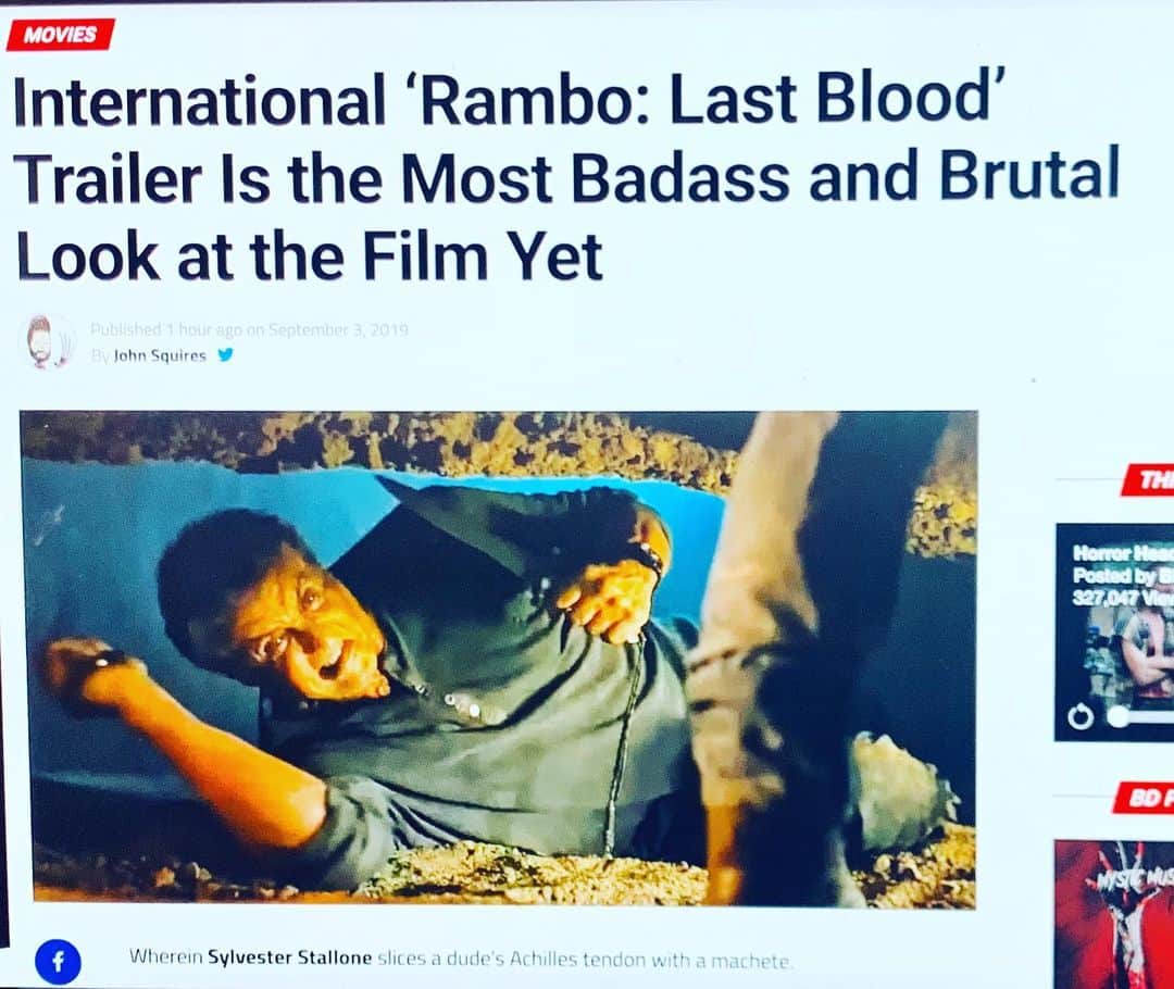 シルヴェスター・スタローンさんのインスタグラム写真 - (シルヴェスター・スタローンInstagram)「This film brings something Special … As tough as it is, it’s straight from the heart. #RAMBO」9月4日 6時58分 - officialslystallone