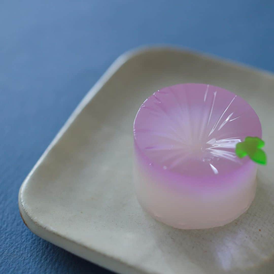 のインスタグラム：「今日の和菓子は錦玉で作った朝顔です。 これは販売します。 下の白い部分はカルピス羹になっていて美味しいお菓子です フェイスブックページのいいね！もよろしくお願いします。 https://www.facebook.com/shishisu/ Today's wagashi is morning glory with Agar.  #福泉堂  #和菓子  #おいしい #funny #my_eos_photo #出雲  #wp_delicious_jp #カメラ好きな人と繋がりたい  #写真好きな人と繋がりたい　 #model #handmade　 #as_archive #Japan #wagashi  #جميل #красивый #ファインダー越しの世界 #design #work #ig_color  #일본디저트  #Mignon  #igfood #lifestylenipponpic #photooftheday #สวย #sweets #kawaii #夏」