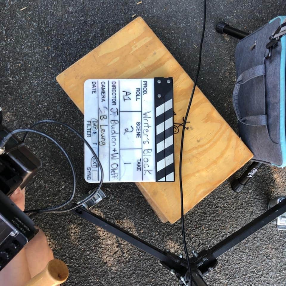 ワイヤット・オレフのインスタグラム：「Just wrapped on a one day shoot for a short film, written by @maddyc17 , that I got to co-direct with @johnjbudion ! Many thanks to everyone who was involved in the production!」