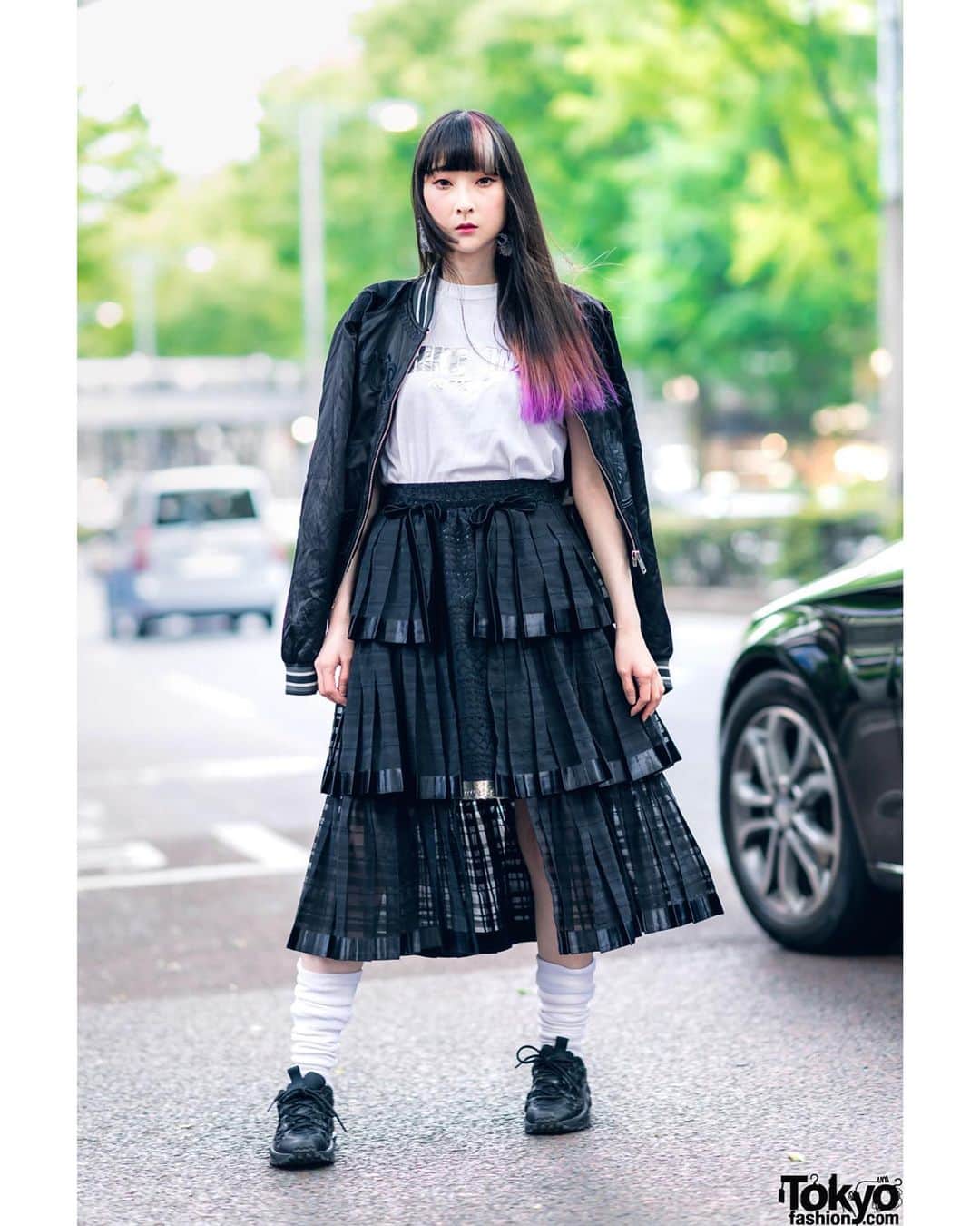RinRinさんのインスタグラム写真 - (RinRinInstagram)「Sporty street wear mix~ 📸 by @tokyofashion . . Tshirt: #michikolondon Skirt: #rurumu Jacket: #diesel Earrings: #ivytokyo Shoes: #puma . . 👉🏻 #rinrinootd . . #rinrindoll #japanesefashion #tokyofashion #harajukufashion #sportymix #summerstyle #summerootd #sportyootd #streetwear #japan #tokyo #harajuku #ファッション #旅行 #夏 #おしゃれ #コーデ #撮影 #モデル #今日のコーデ #夏スタイル #東京 #原宿 #スポーティーコーデ」8月11日 16時31分 - rinrindoll