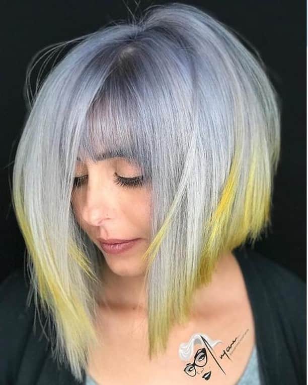 CosmoProf Beautyさんのインスタグラム写真 - (CosmoProf BeautyInstagram)「A little piece of sunshine on a cloudy day⛅⁣⁣ ⁣ In L💛VE  with this hair by @guyannescissorhands who lifted using @matrix #Lightmaster, colored using Matrix #SoColorCult  with @framar Maniac Mesh & then styled using @babylissprousa⁣ ⁣ Receive a FREE Matrix 16 oz. Developer with the purchase of six SoColor, SoBlur or SoBoost shades at #cosmoprofbeauty for #licensedtocreate beauty pros.💛⁣⁣ ⁣ #repost #matrixcolor #matrixhair #asymmetricalbob #bobhairstyles #creativecolor」8月12日 1時45分 - cosmoprofbeauty