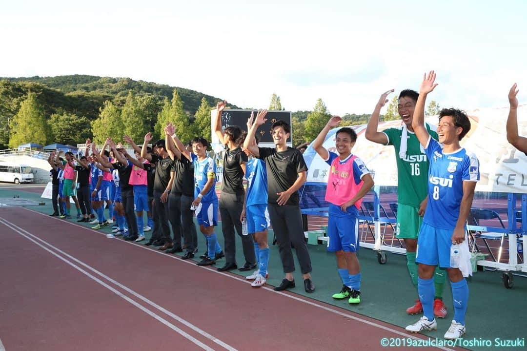 牲川歩見のインスタグラム：「暑い中応援ありがとうございました！！粘り勝つことができたのは、皆さんの応援のおかげです！引き続きサポートよろしくお願いします！！ 満夫と虹介の活躍に負けないよう俺もがんばろ💪  #アスルクラロ沼津 #グルージャ盛岡」