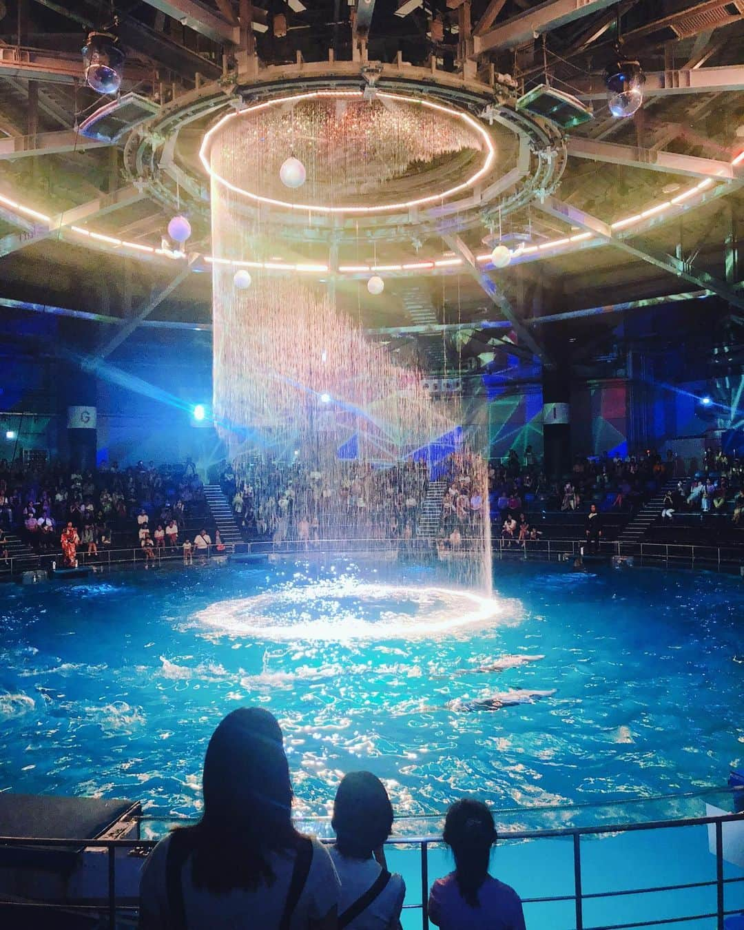 YUUKIさんのインスタグラム写真 - (YUUKIInstagram)「キレイ。 夜のイルカショー🐬  #photooftheday #photography #instagood #amazing #tokyo #fun #goodtimes #水族館 @aquapark_official #イルカショー  #naked花火アクアリウム #想像以上 #幻想的 #東京遊び」8月11日 23時44分 - yuuki_._official