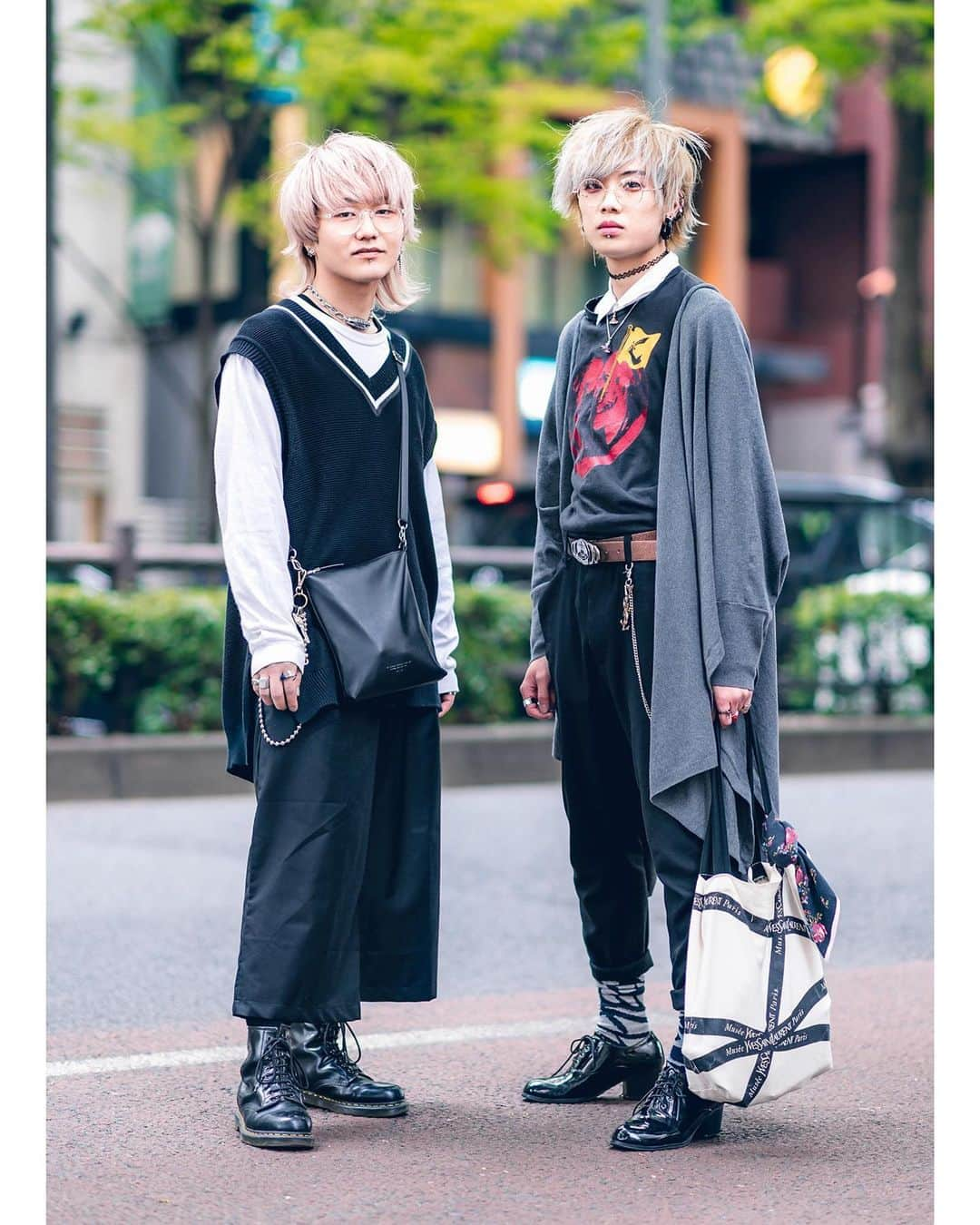 Harajuku Japanさんのインスタグラム写真 - (Harajuku JapanInstagram)「20-year-old Japanese hair stylists Kaito (@kaitairu) and Yocchi (@yocchi_0103) on the street in Harajuku wearing fashion by Comme des Garcons, Rageblue, Vivienne Westwood, Yves Saint Laurent, AnkoROCK and Dr. Martens.」8月12日 4時40分 - tokyofashion