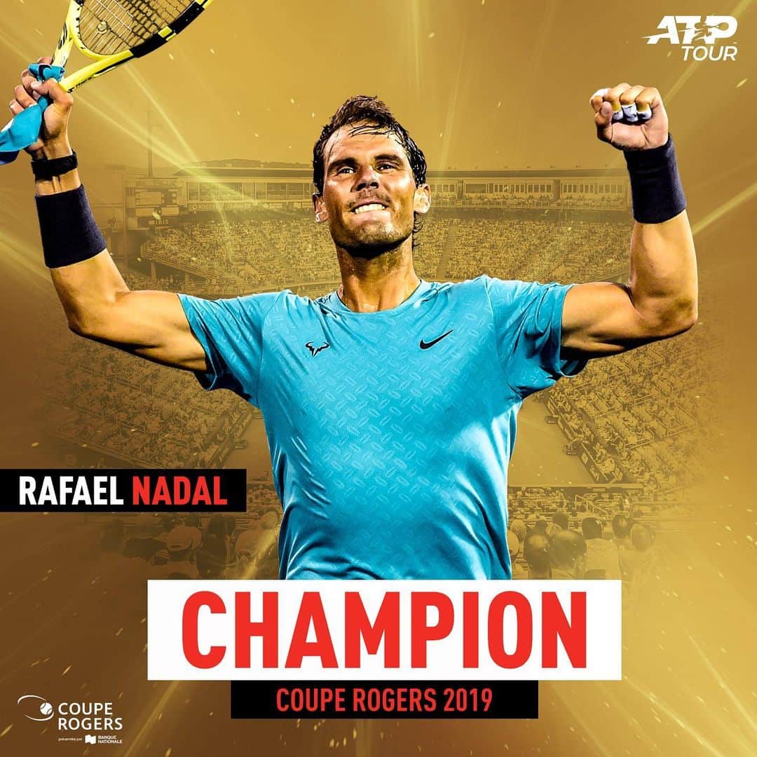ATP World Tourさんのインスタグラム写真 - (ATP World TourInstagram)「RAFA RULES MONTREAL 🏆  @rafaelnadal is the 2019 @couperogers champion 👏」8月12日 6時24分 - atptour