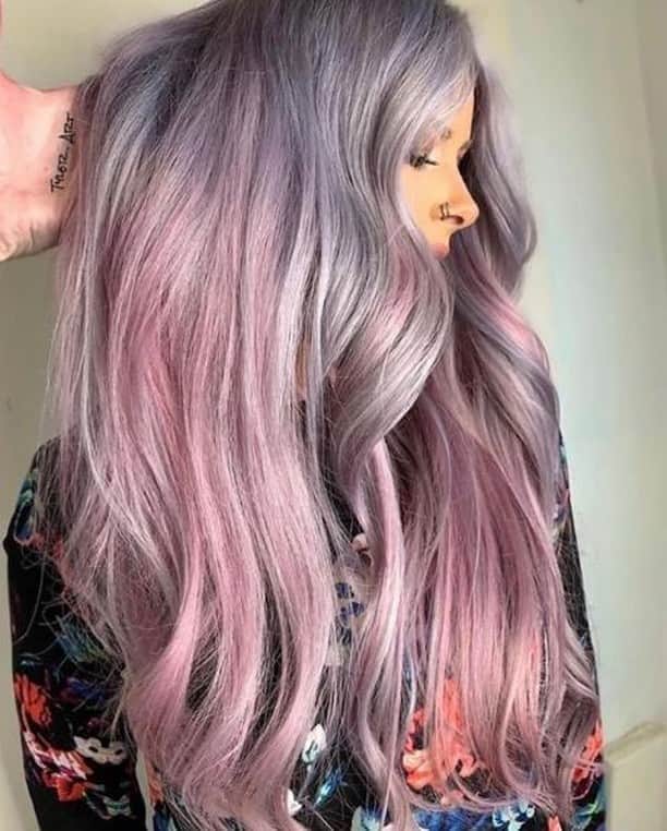 CosmoProf Beautyさんのインスタグラム写真 - (CosmoProf BeautyInstagram)「Mesmerized by this Metallic Hair💜💗🌟⁣ ⁣ Metallic Pearl Silver Formula👇⁣ I used @goldwellus 11SV #Topchic, With a half a inch of the P MIX with the new Pure Pigments 3 Drops of the Blue and a half of drop of Violet.⁣ Pastel Metallic Rose Formula👇⁣ Goldwell #Colorance Pastel Rose, with a half a inch of clear, and a tiny drop of Violet from Goldwell #PurePigments. ⁣ Hair by: @tyler.art⁣ ⁣ Create beautiful, metabolized color with depth and coverage to be able to showcase on permanent and Demi-permanent hair color clients with the Goldwell Colorance Elumenated Metallics Collection. Available at #cosmoprofbeauty where you are #licensedtocreate⁣ ⁣ #repost #goldwellus #goldwellcolor #goldwellapprovedus #metallichair」8月12日 9時05分 - cosmoprofbeauty