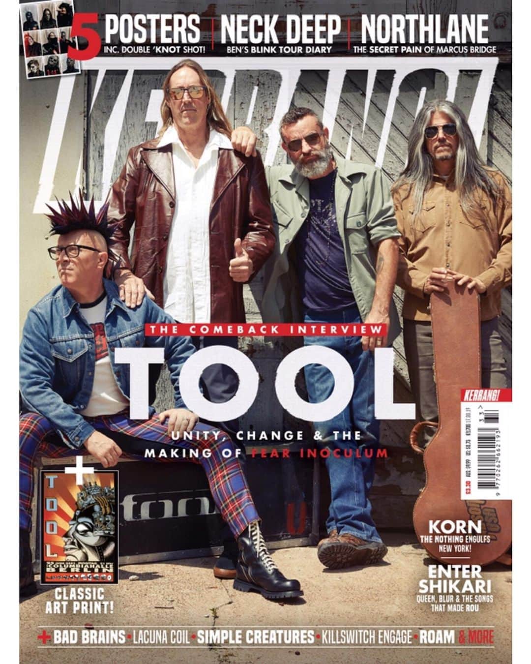 Kerrang!さんのインスタグラム写真 - (Kerrang!Instagram)「In this week’s issue of Kerrang! – out Wednesday, August 14 –  Tool take us inside their most challenging, epic album yet, Fear Inoculum. Pre-order the mag now and get it delivered straight to your door, anywhere in the 🌍: Kerrang.Newsstand.co.uk  #tool #toolband #maynardjameskeenan #dannycarey #adamjones #justinchancellor #fearinoculum」8月12日 20時04分 - kerrangmagazine_