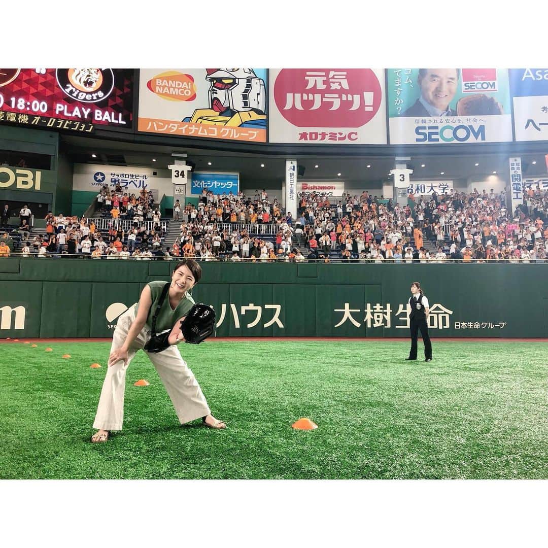 福咲れんのインスタグラム：「昨日の試合終わり。 シュールすぎて、合成感すごい…  #東京ドーム」