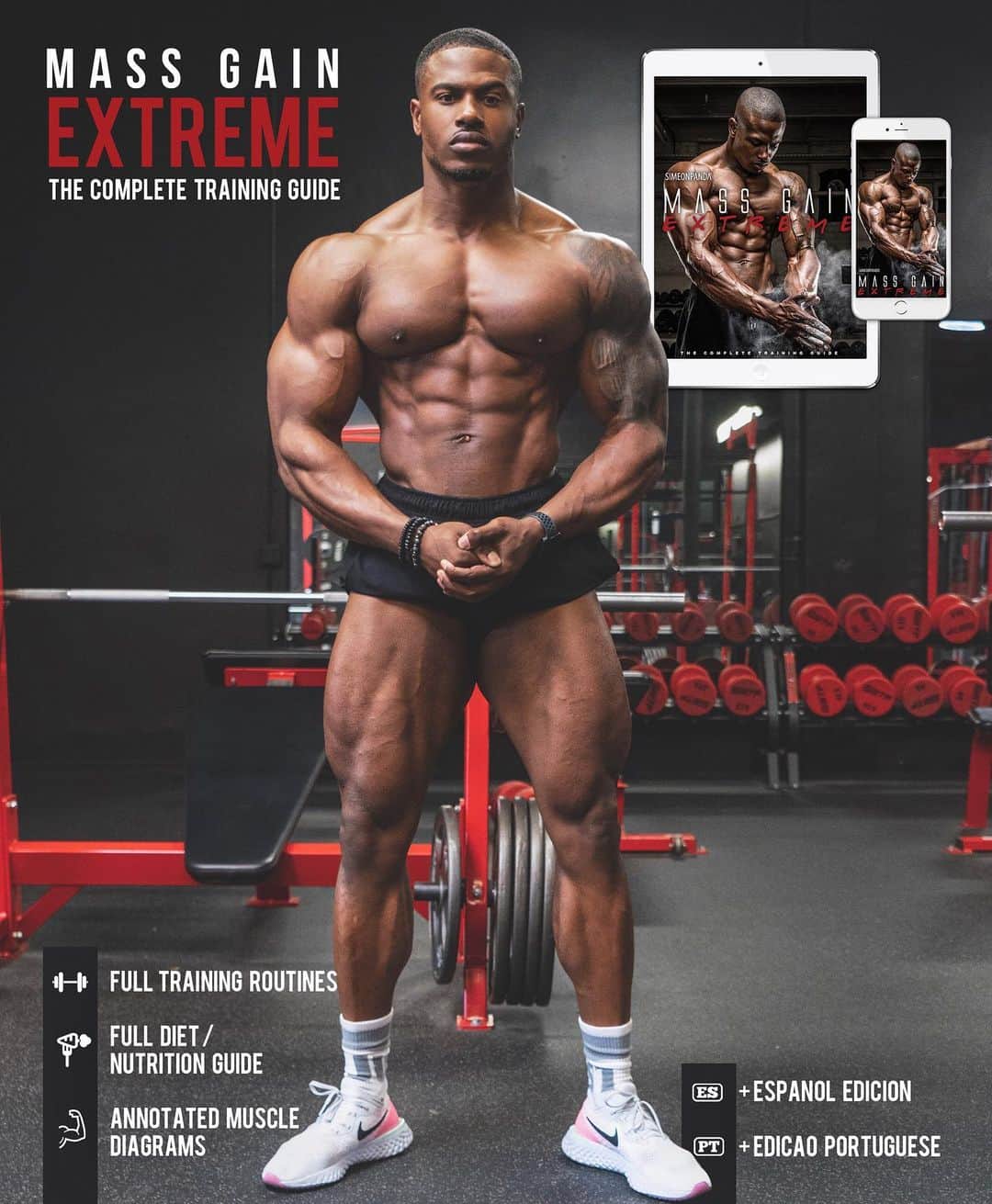 Simeon Pandaさんのインスタグラム写真 - (Simeon PandaInstagram)「📕Download 'MASS GAIN EXTREME' my FULL Training Guide 82 page eBook in English, Español & Portuguese from SIMEONPANDA.COM⁣ ⁣ My intense, mass building training routines. ⁣ A whopping 82 PAGE ebook  to train exactly how I do, and the diet that keeps me lean all year while still building mass! ⁣ ⁣ 🏋🏾 Key exercises, rep range, number of sets, rest period 💪🏾Annotated diagrams of the exact muscles used with key exercises⁣ 📝 Training tips and golden rules⁣ 🍽 My daily meals (incl portion size)⁣ 🍏 Essential nutrition guidelines I live by⁣ 💊 My supplement list and how they benefit me ⁣ ➕ Much more!⁣ ⁣ It is time to take your physique to the next level! ⁣ Download from SIMEONPANDA.COM」8月12日 12時03分 - simeonpanda