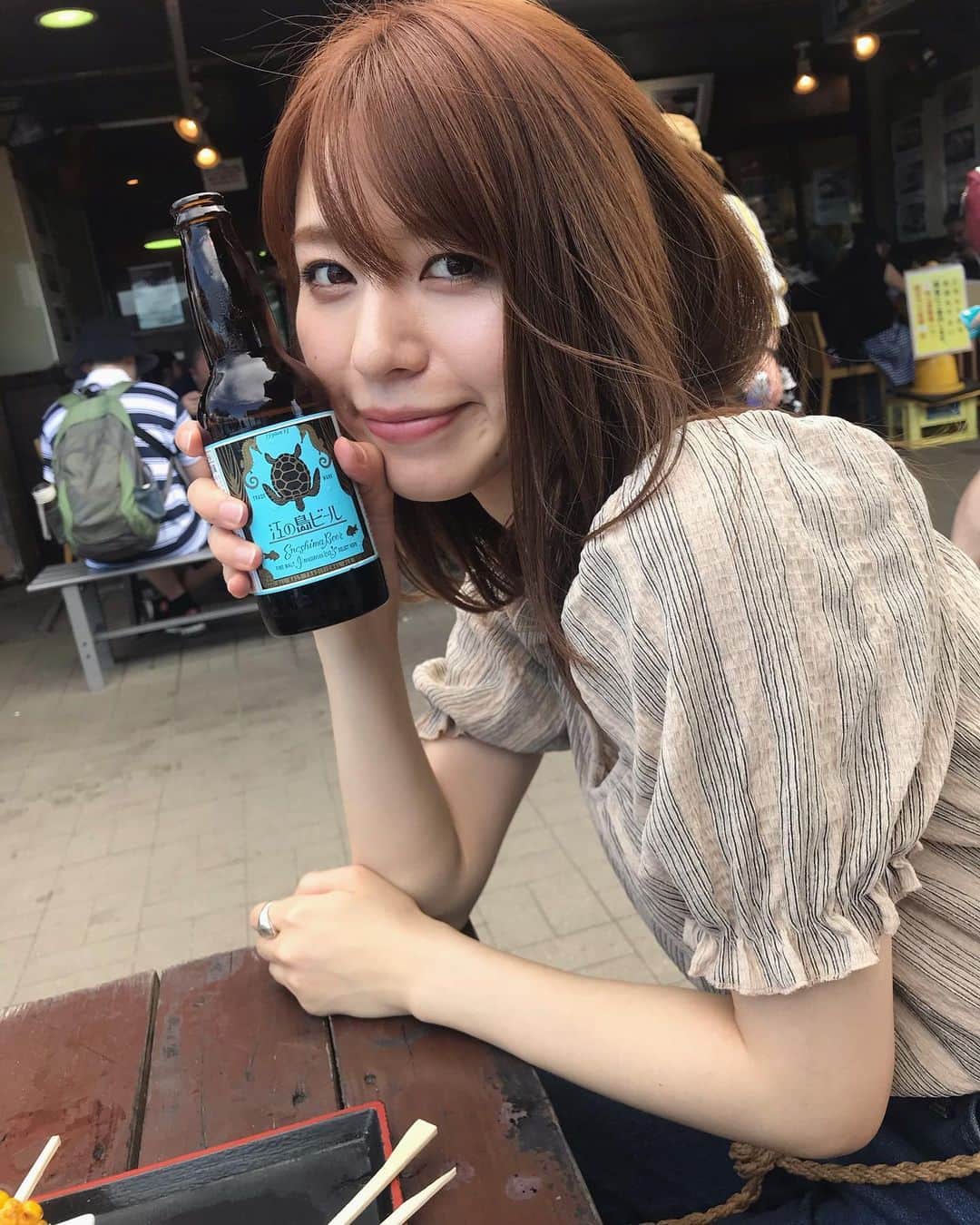 諸塚香奈実のインスタグラム：「. 江ノ島ビール美味しかった 20代最後の夏かぁ。とか思うとちょっぴり寂しい。 #江ノ島 #昼から最高です🍻」