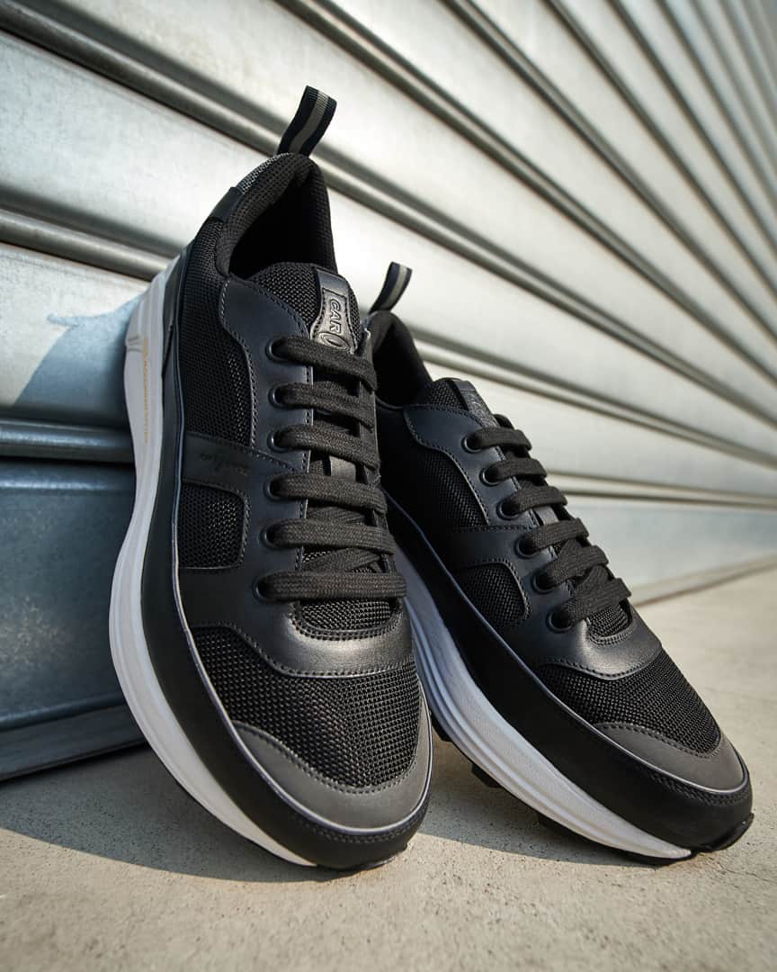 のインスタグラム：「Smart casual travel. The Bumper sneakers are reworked in soft leather finished with mesh details and contrast detailing. Click the link in bio to shop the collection.」