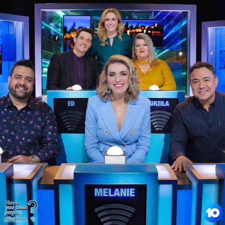 サリー・ピアソンさんのインスタグラム写真 - (サリー・ピアソンInstagram)「So much fun hanging out with the comics from #HYBPA 😍 Ed, Urzila, Dane, Mel and Sam thanks so much for such a good night 😂 you can catch my guest appearance on #HYBPA TONIGHT on @channel10au at 8:30pm AEST 😜」8月12日 17時47分 - sallypearson