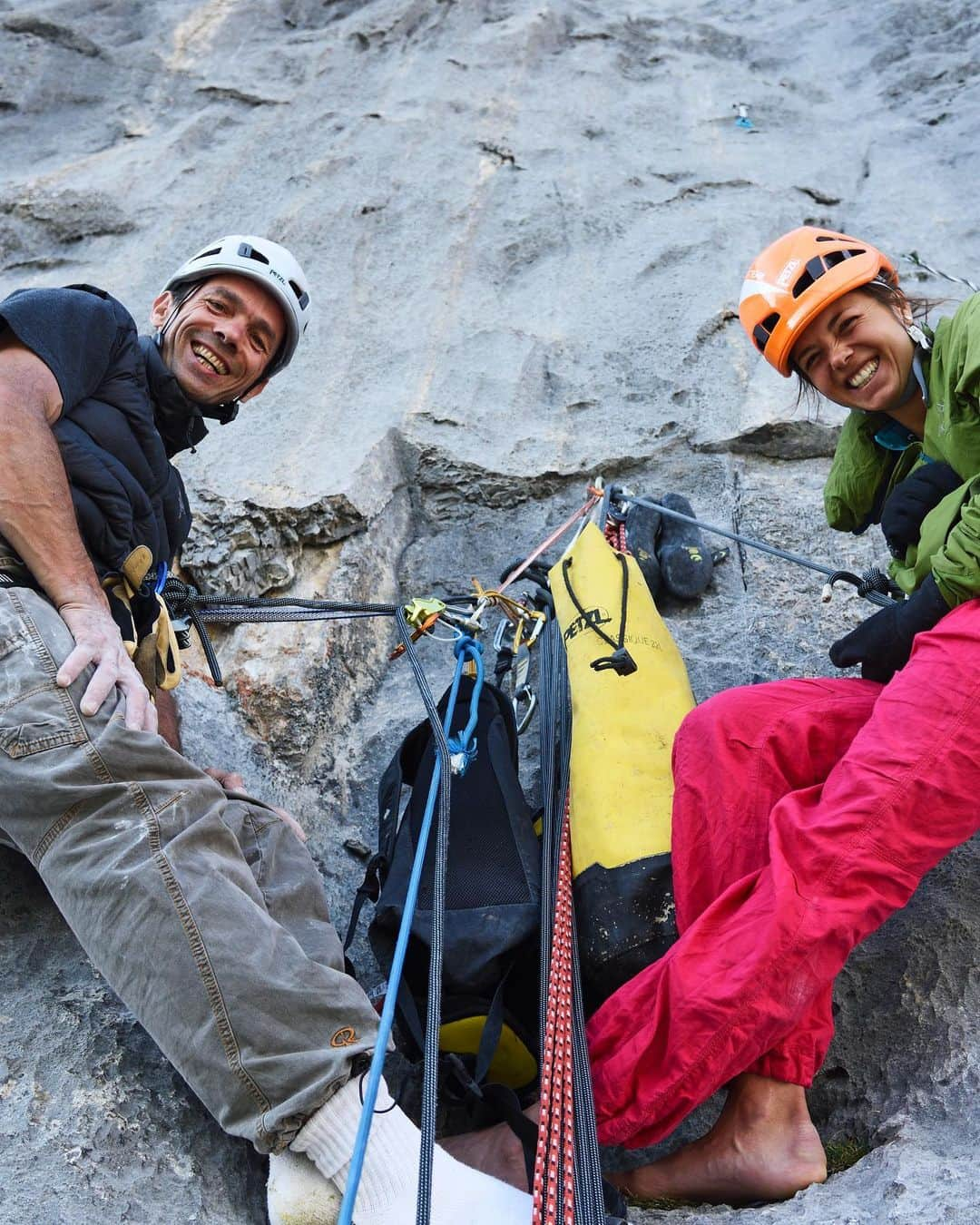 ニナ・カプレツさんのインスタグラム写真 - (ニナ・カプレツInstagram)「Teaming up again with my best friend and mentor @marc.lemenestrel to climb at one of the most beautiful places on earth: the Rätikon! 🌸 📸 Röbi Bösch back in 2015 when we both freeclimbed “Hannibal’s Alptraum”. #lovelife #rätikon #homesweethome #prättigau #helmetup  @petzl_official @praettigau.ch @scarpaspa @arcteryx」8月12日 17時56分 - ninacaprez