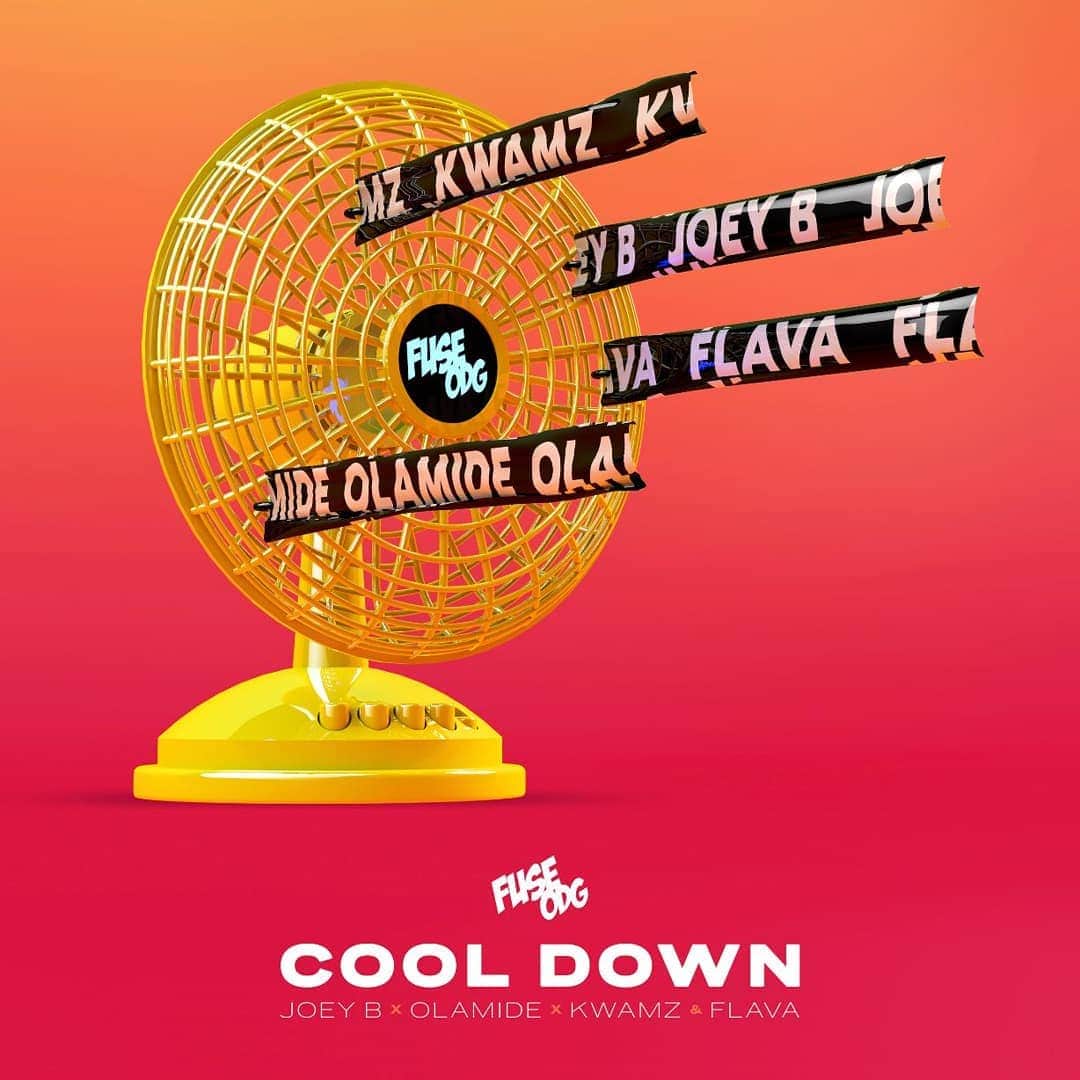 のインスタグラム：「First instalment of the #SelfieCypherChallenge in the form of this banger #CoolDown. THIS FRIDAY. The flows and vibes in this song is out of this world ✈🌠 History about to be made!! 🌍  Fuse ODG x Olamide x Joey B x Kwamz & Flava  #NewAfricaNation  @baddosneh @1realjoeyb @kwamz123  @flavajfmb」