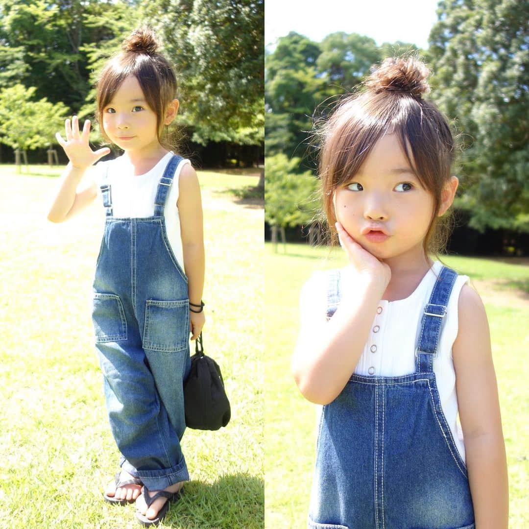 Saraさんのインスタグラム写真 - (SaraInstagram)「. coordinate♡ . 新しくGETしたデニムサロペに フロントボタンのノースリーブで 女子っぽく💙 . salopette ▶︎ #branshes  tank top ▶︎ #lowrysfarm  sandal ▶︎ #こどもビームス  bag ▶︎ #lowrysfarm . . #ootd #kids #kids_japan #kids_japan_ootd #kjp_ootd #kidsfahion #kidscode #kidsootd #kidswear #キッズコーデ #キッズファッション #デニムサロペット #ノースリーブ #トングサンダル #巾着バッグ」8月12日 21時01分 - sarasara718