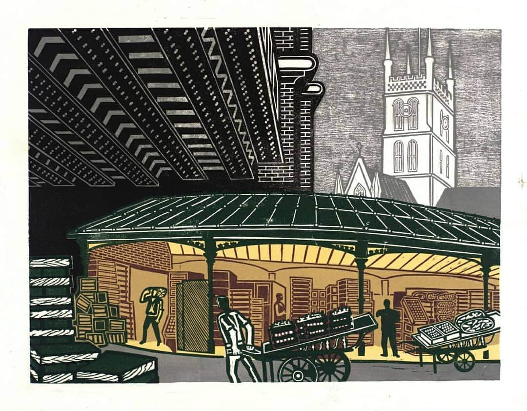 テート・ギャラリーさんのインスタグラム写真 - (テート・ギャラリーInstagram)「Where's your favourite spot in London?  Edward Bawden's prints show some of London's markets in 1967: 1. Billingsgate Market, 2. Borough Market, 3. Covent Garden Flower Market, 4. Covent Garden Fruit Market, 5. Leadenhall Market 6. Smithfield Market. 💐🥖」8月12日 22時24分 - tate