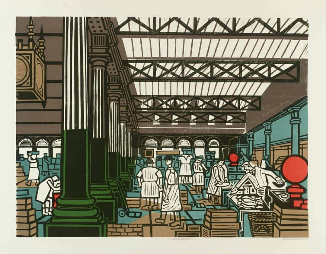 テート・ギャラリーさんのインスタグラム写真 - (テート・ギャラリーInstagram)「Where's your favourite spot in London?  Edward Bawden's prints show some of London's markets in 1967: 1. Billingsgate Market, 2. Borough Market, 3. Covent Garden Flower Market, 4. Covent Garden Fruit Market, 5. Leadenhall Market 6. Smithfield Market. 💐🥖」8月12日 22時24分 - tate